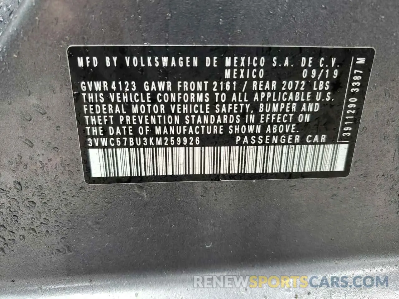 13 fotografías del automóvil dañado 3VWC57BU3KM259926 VOLKSWAGEN JETTA 2019