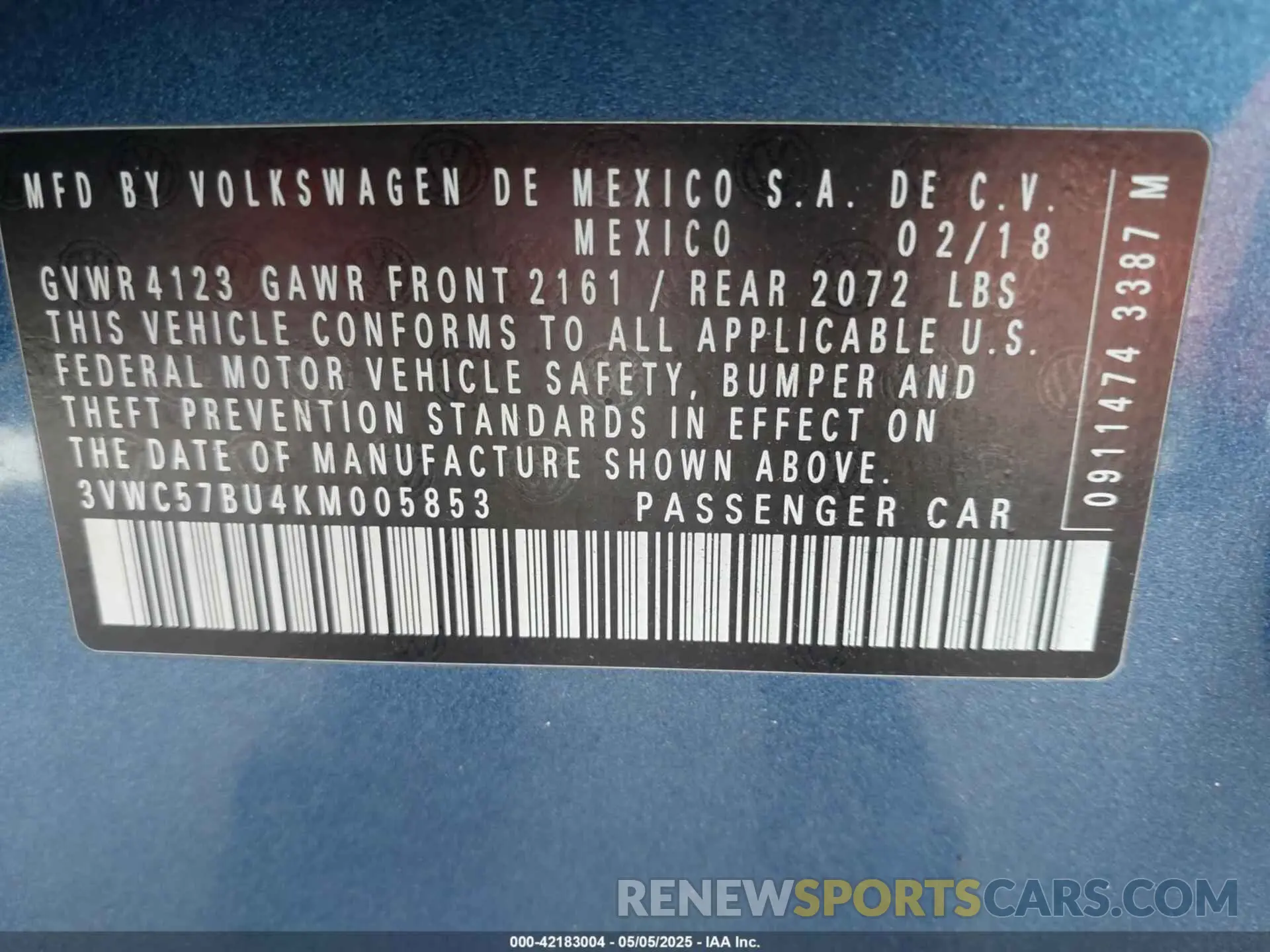 9 fotografías del automóvil dañado 3VWC57BU4KM005853 VOLKSWAGEN JETTA 2019