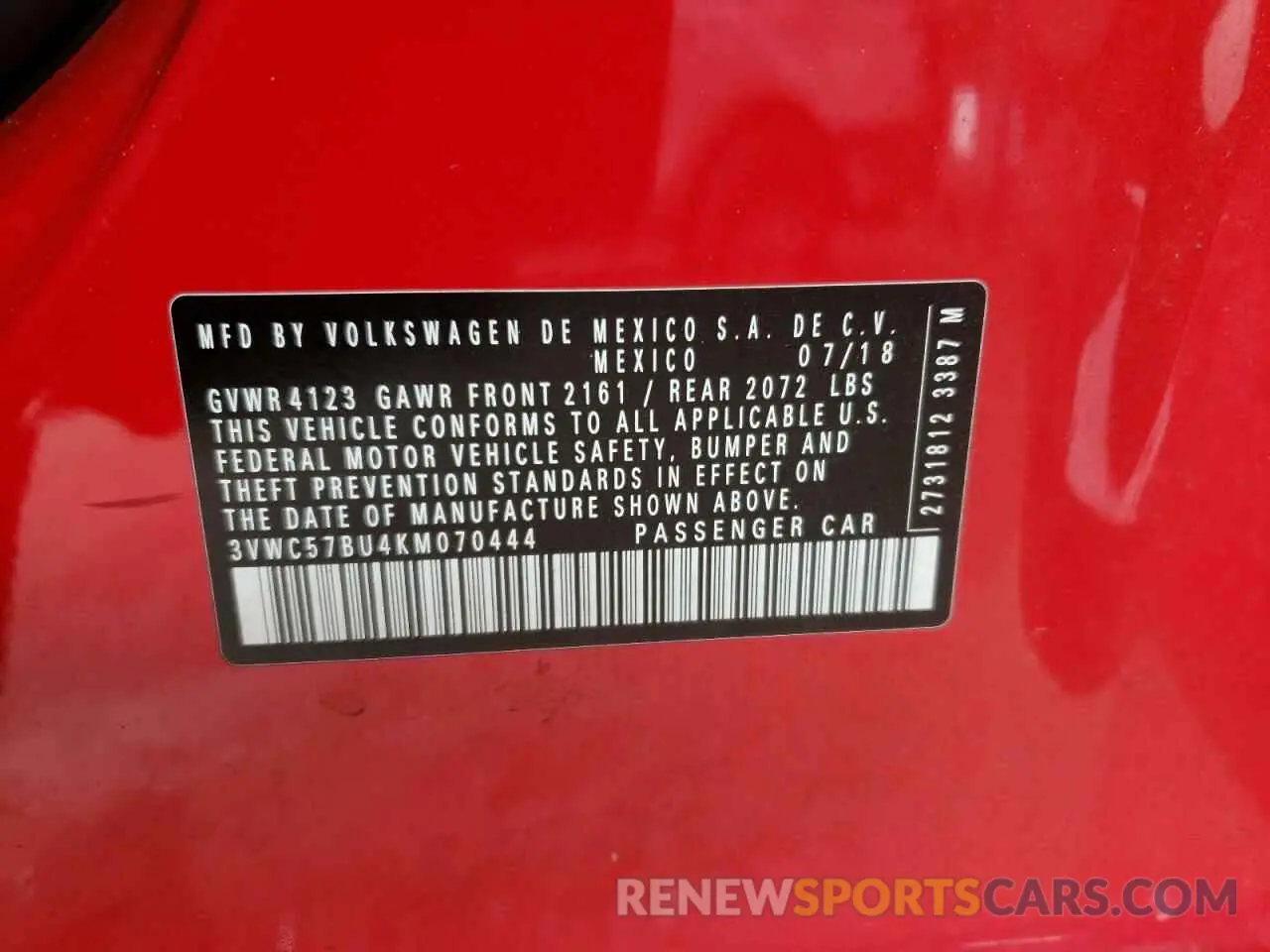 15 fotografías del automóvil dañado 3VWC57BU4KM070444 VOLKSWAGEN JETTA 2019