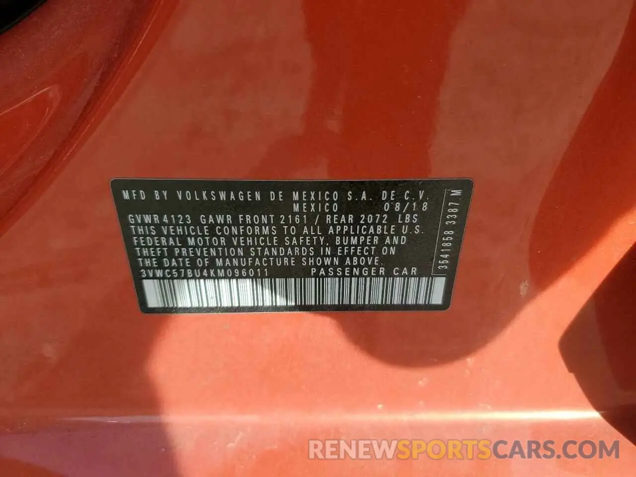13 fotografías del automóvil dañado 3VWC57BU4KM096011 VOLKSWAGEN JETTA 2019