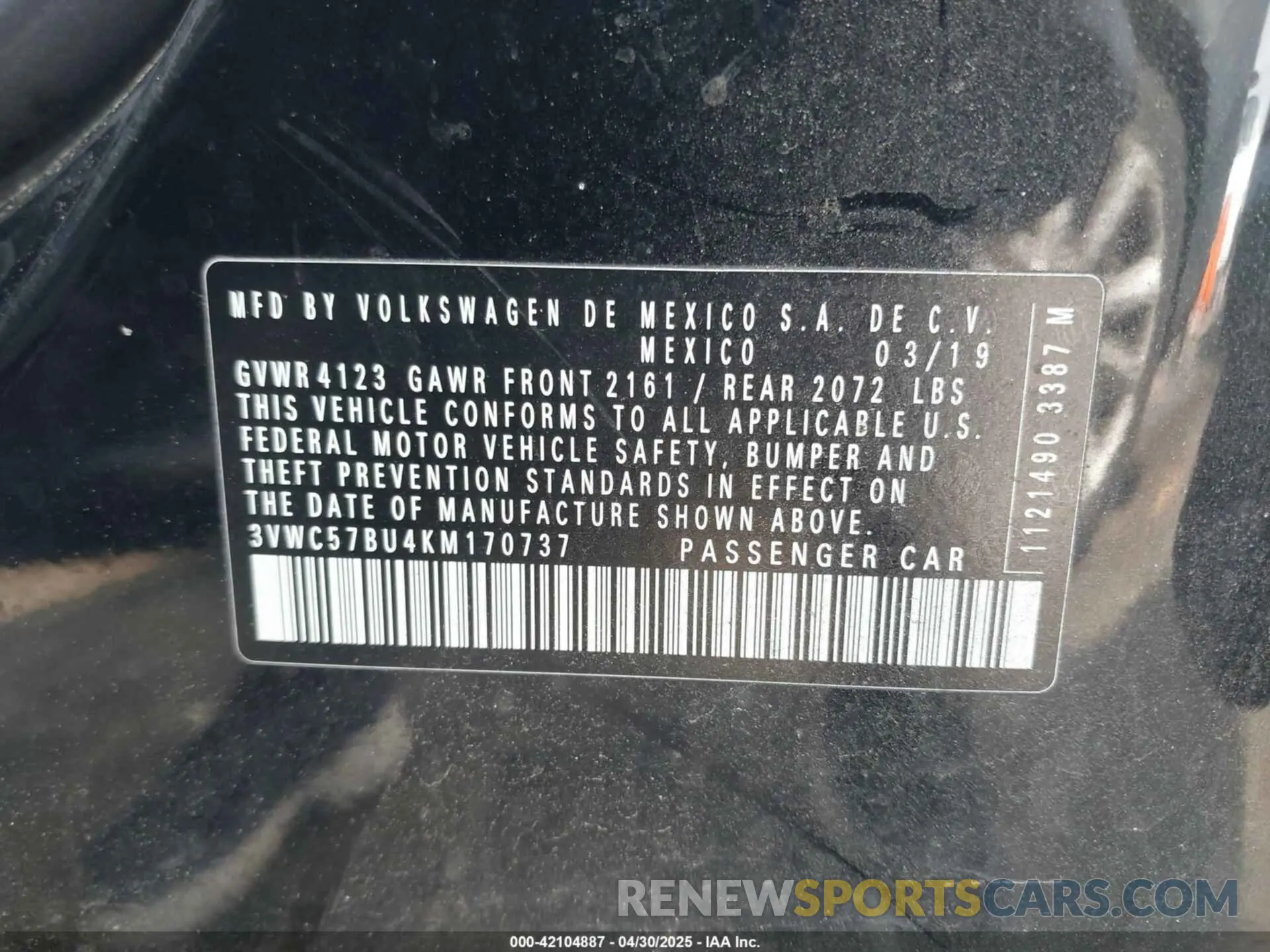 9 fotografías del automóvil dañado 3VWC57BU4KM170737 VOLKSWAGEN JETTA 2019