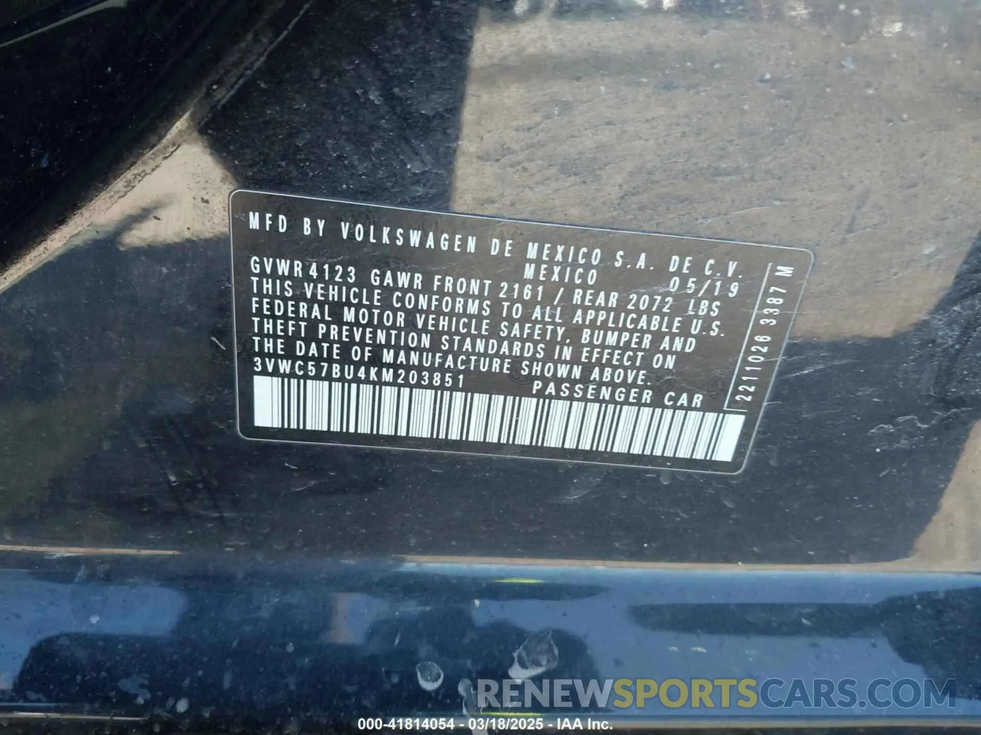 9 fotografías del automóvil dañado 3VWC57BU4KM203851 VOLKSWAGEN JETTA 2019