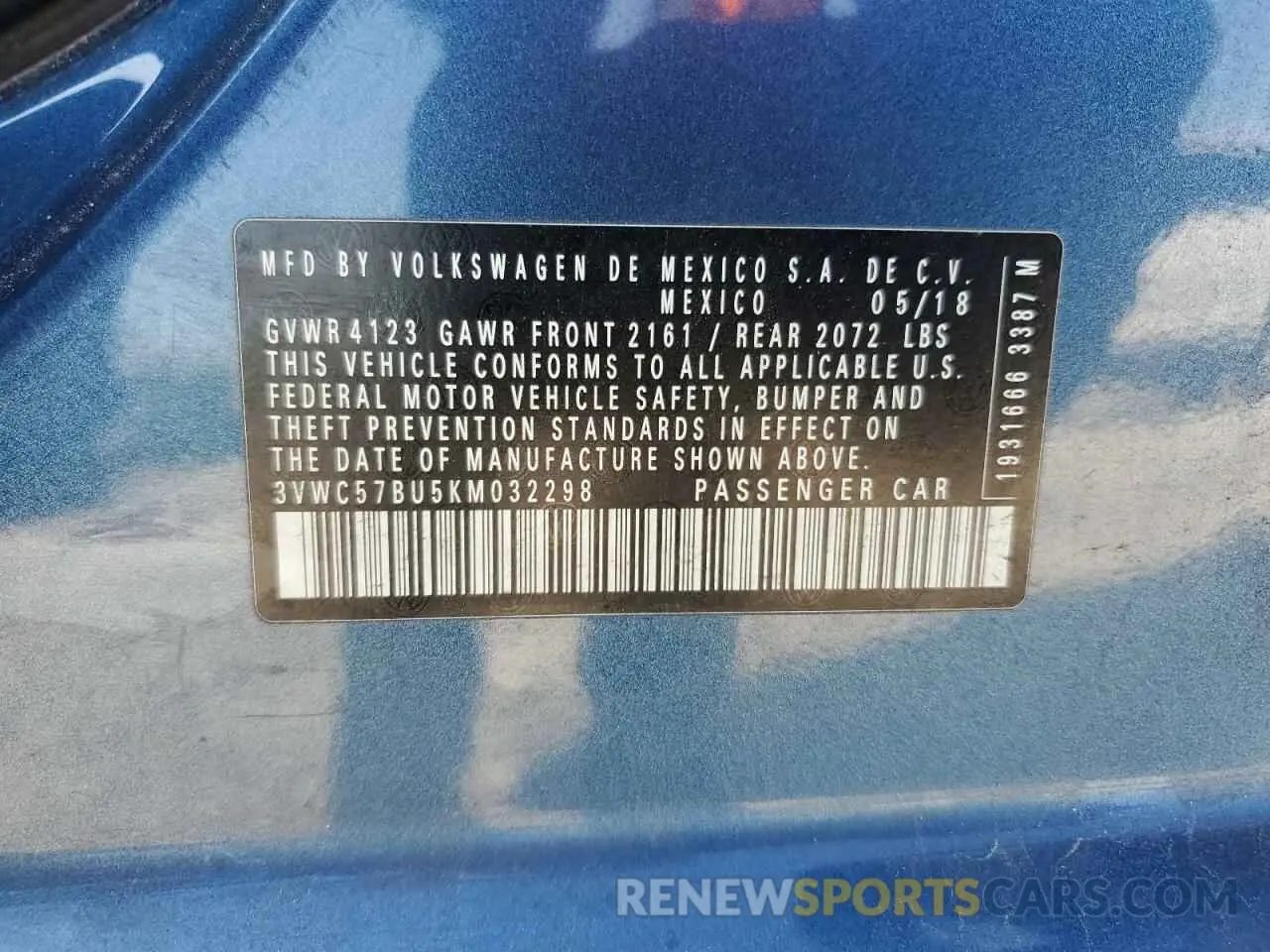 12 fotografías del automóvil dañado 3VWC57BU5KM032298 VOLKSWAGEN JETTA 2019