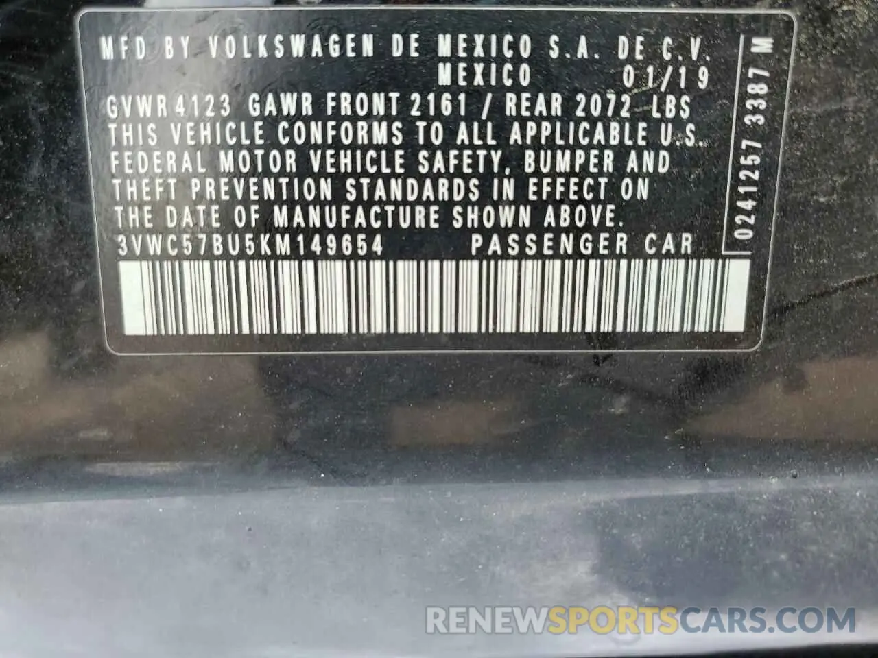 14 fotografías del automóvil dañado 3VWC57BU5KM149654 VOLKSWAGEN JETTA 2019