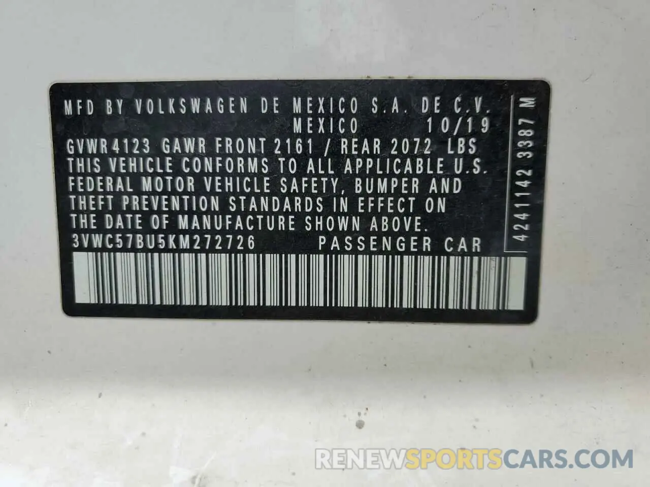 12 fotografías del automóvil dañado 3VWC57BU5KM272726 VOLKSWAGEN JETTA 2019