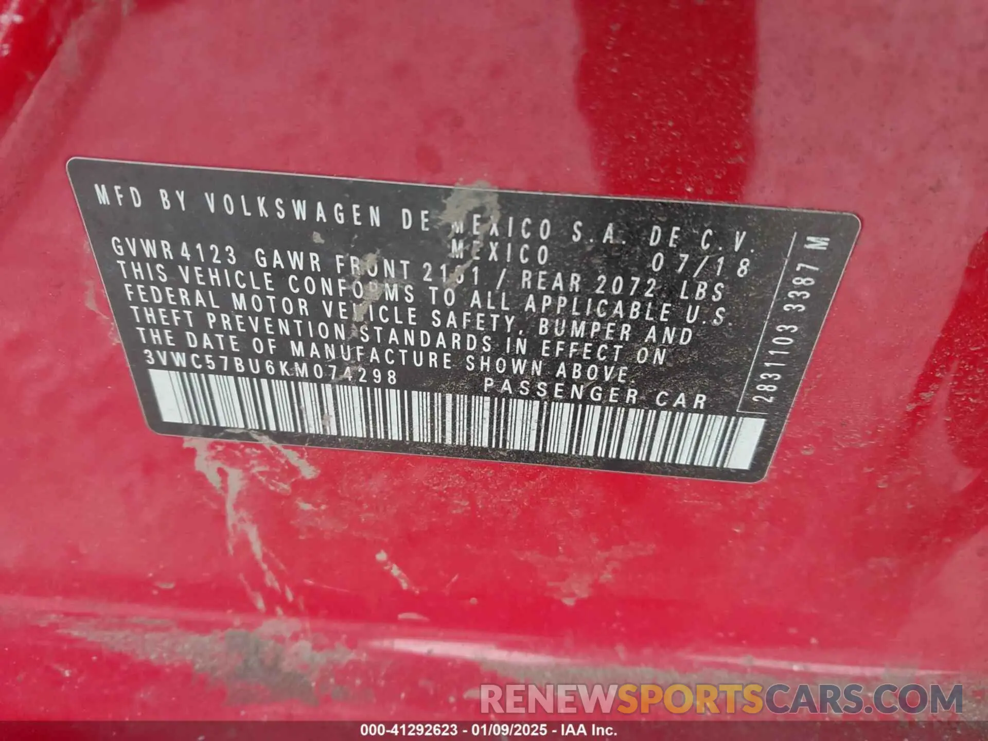 9 fotografías del automóvil dañado 3VWC57BU6KM074298 VOLKSWAGEN JETTA 2019