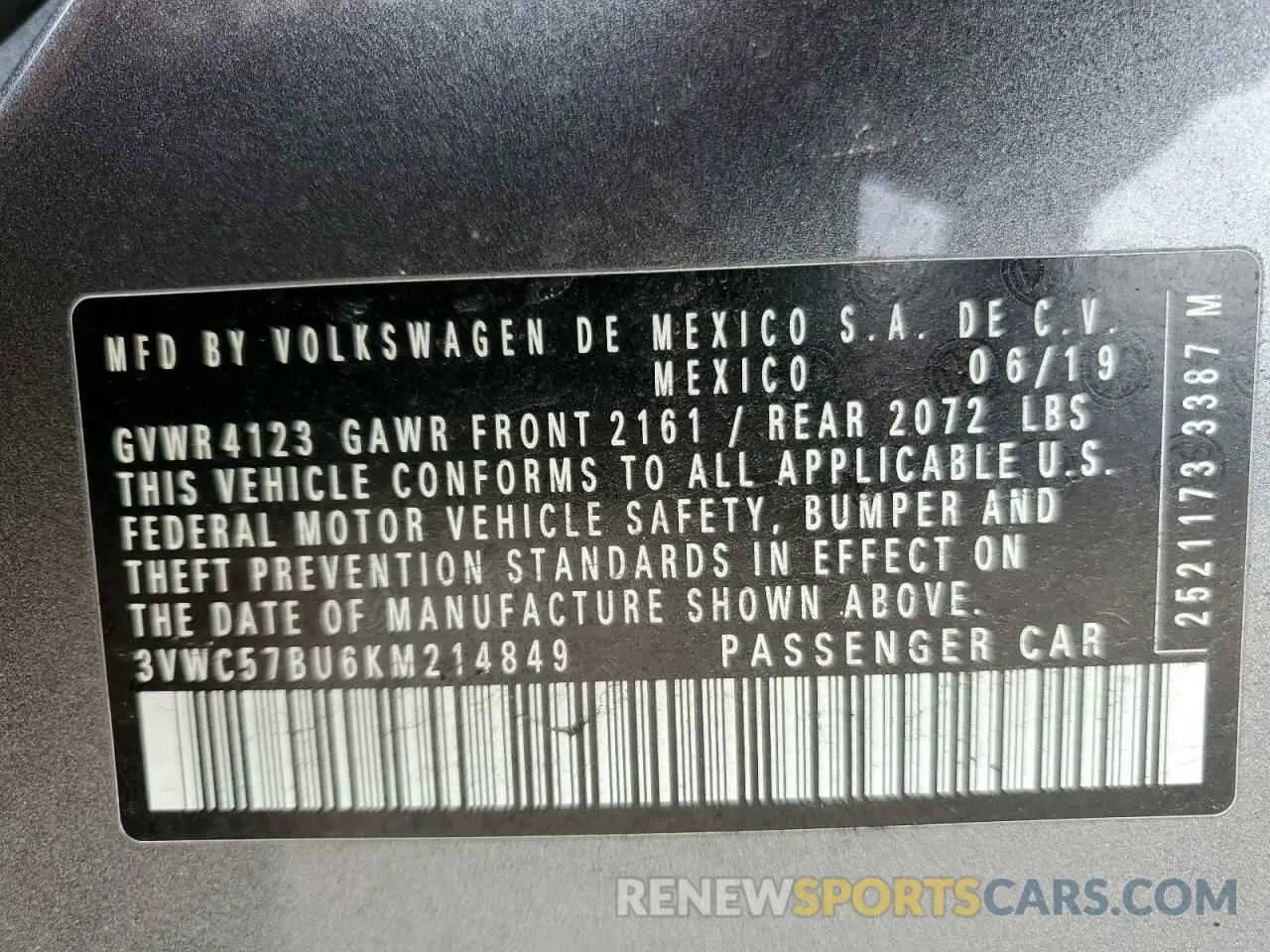14 fotografías del automóvil dañado 3VWC57BU6KM214849 VOLKSWAGEN JETTA 2019