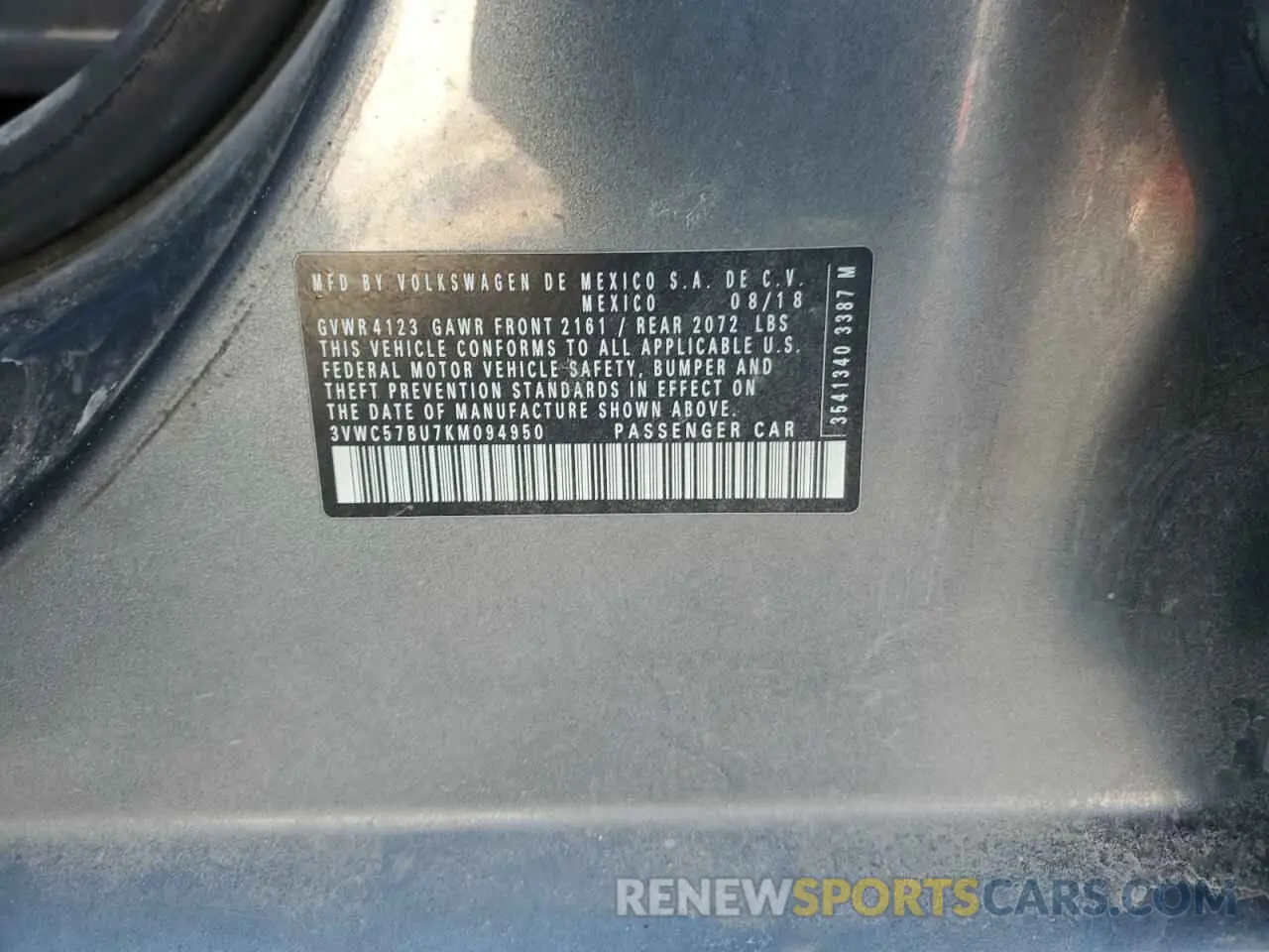 12 fotografías del automóvil dañado 3VWC57BU7KM094950 VOLKSWAGEN JETTA 2019