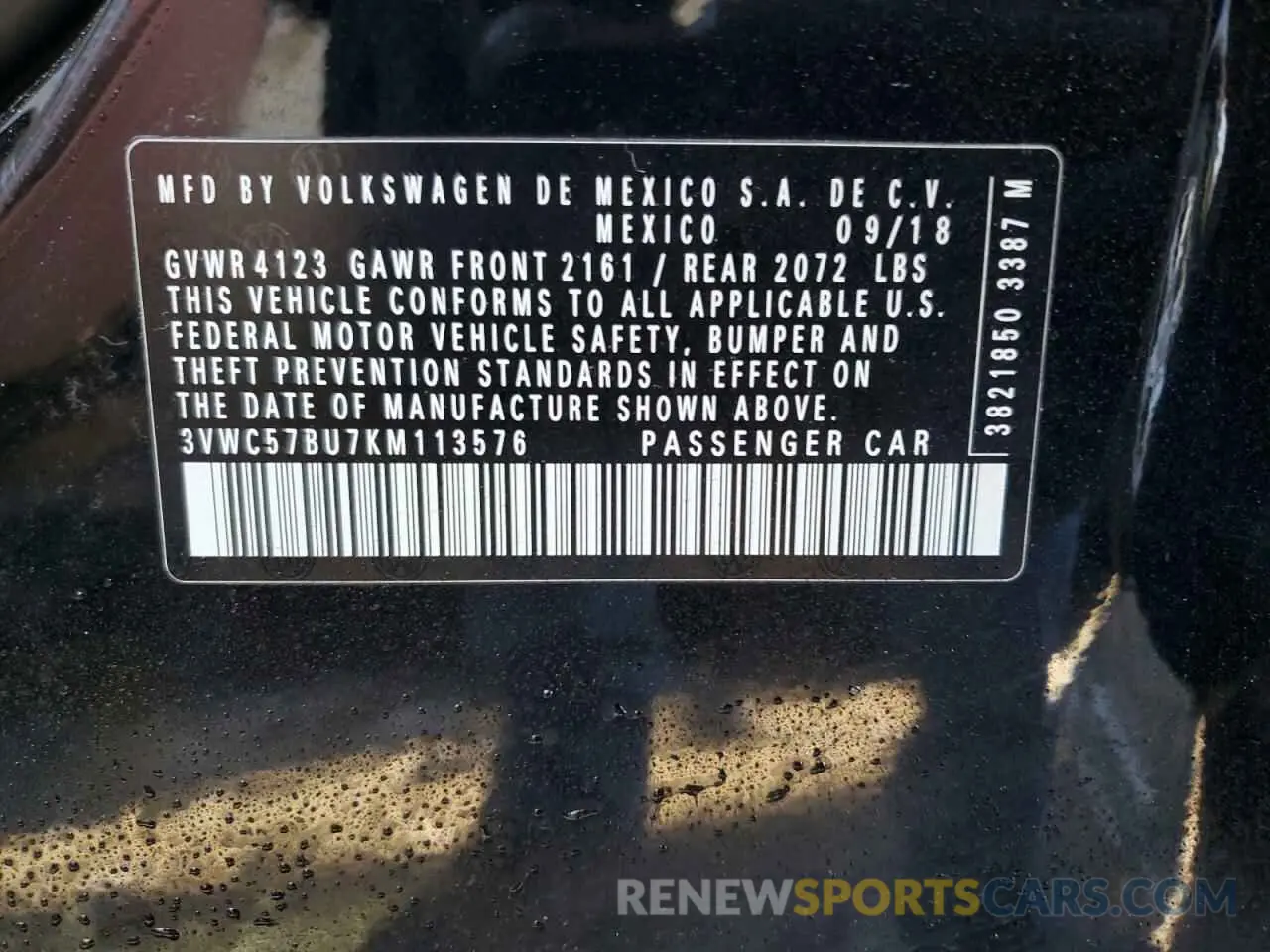 12 fotografías del automóvil dañado 3VWC57BU7KM113576 VOLKSWAGEN JETTA 2019