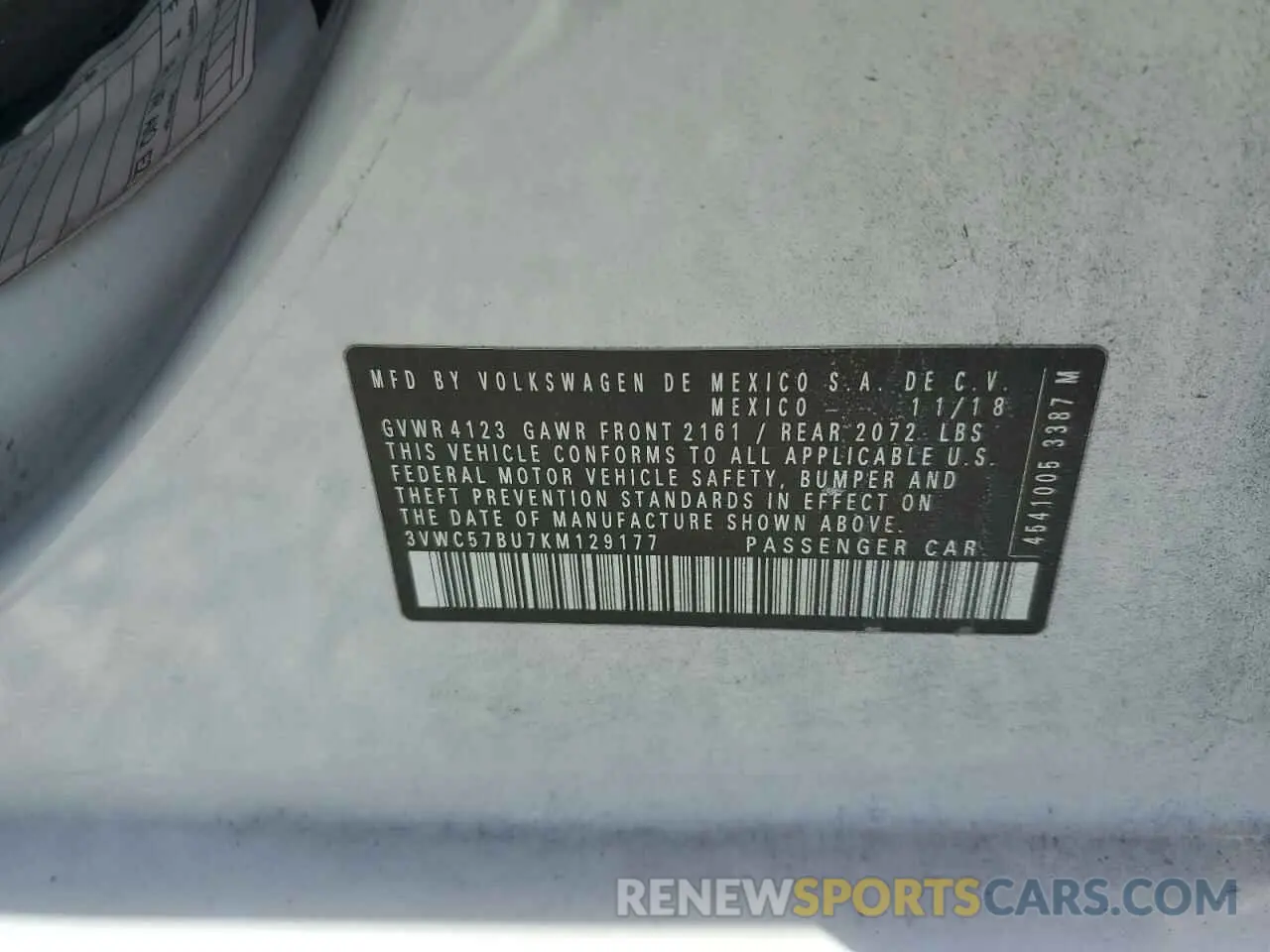 12 fotografías del automóvil dañado 3VWC57BU7KM129177 VOLKSWAGEN JETTA 2019
