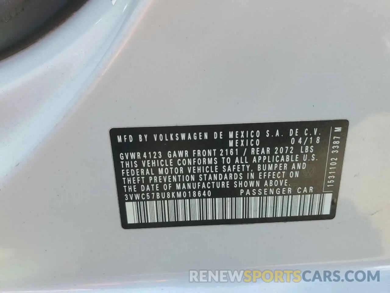 12 fotografías del automóvil dañado 3VWC57BU8KM018640 VOLKSWAGEN JETTA 2019