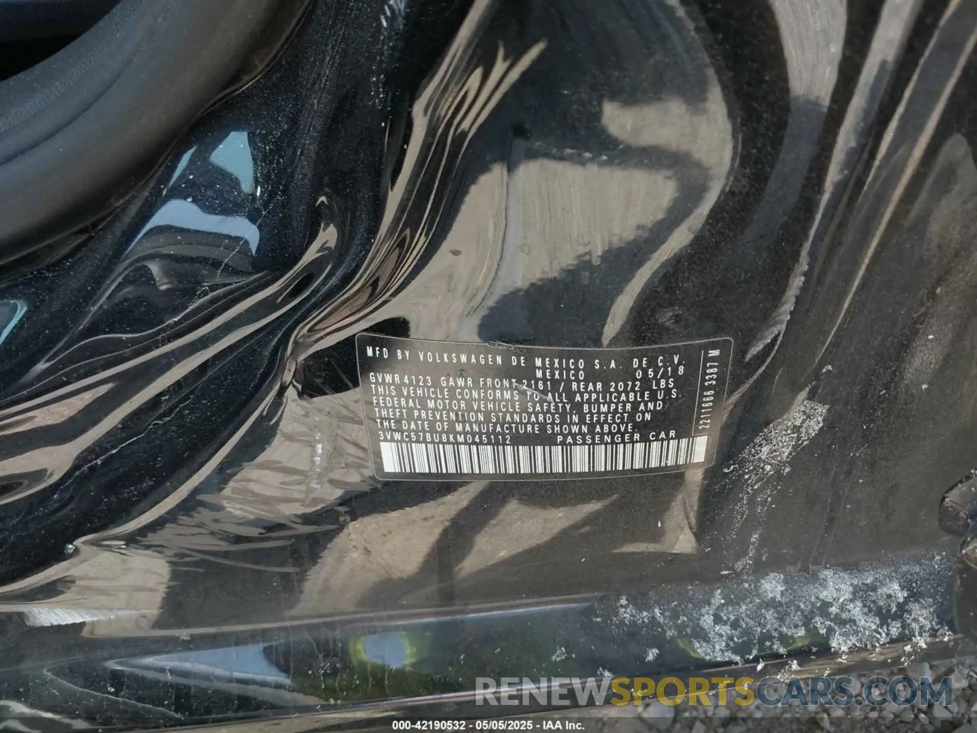 9 fotografías del automóvil dañado 3VWC57BU8KM045112 VOLKSWAGEN JETTA 2019