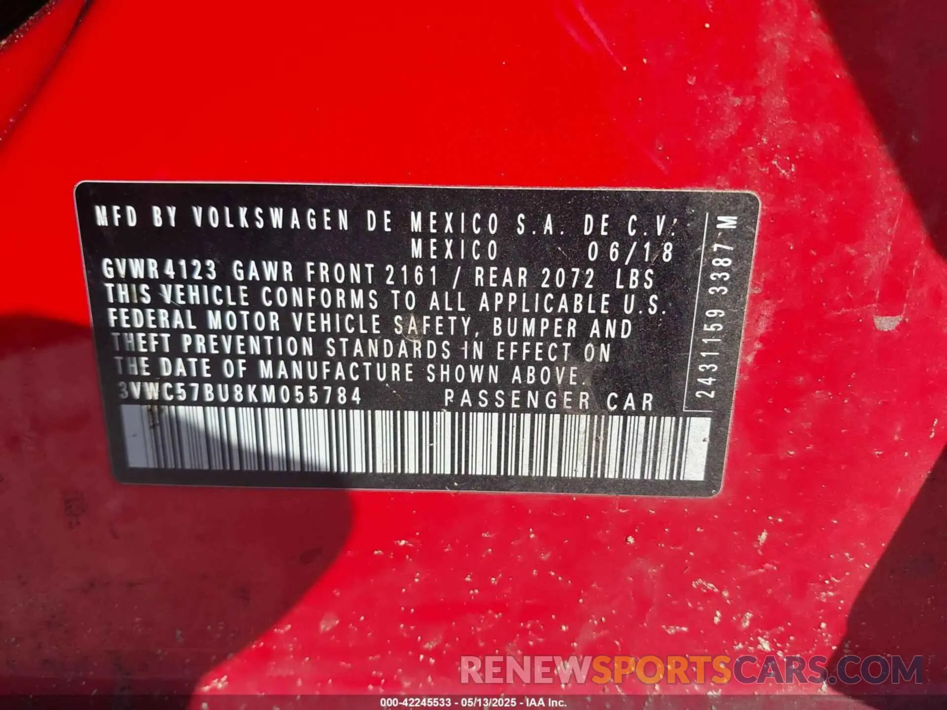 9 fotografías del automóvil dañado 3VWC57BU8KM055784 VOLKSWAGEN JETTA 2019