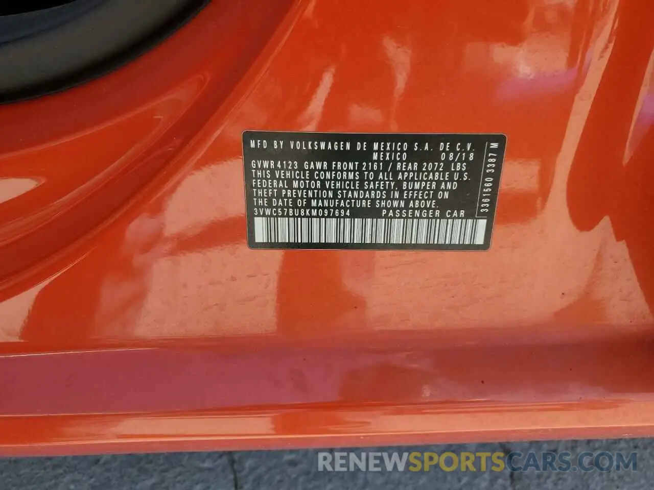 13 fotografías del automóvil dañado 3VWC57BU8KM097694 VOLKSWAGEN JETTA 2019