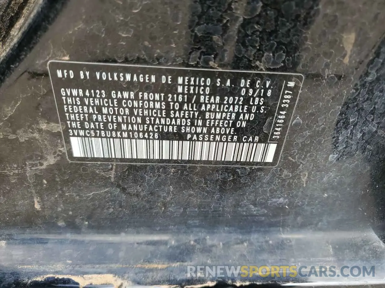 12 fotografías del automóvil dañado 3VWC57BU8KM106426 VOLKSWAGEN JETTA 2019
