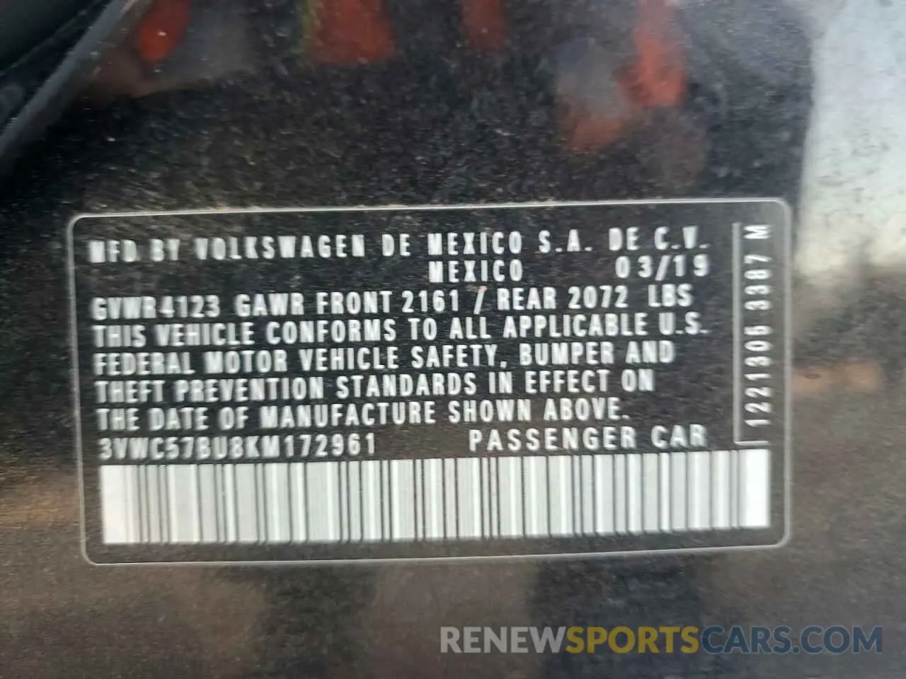 12 fotografías del automóvil dañado 3VWC57BU8KM172961 VOLKSWAGEN JETTA 2019