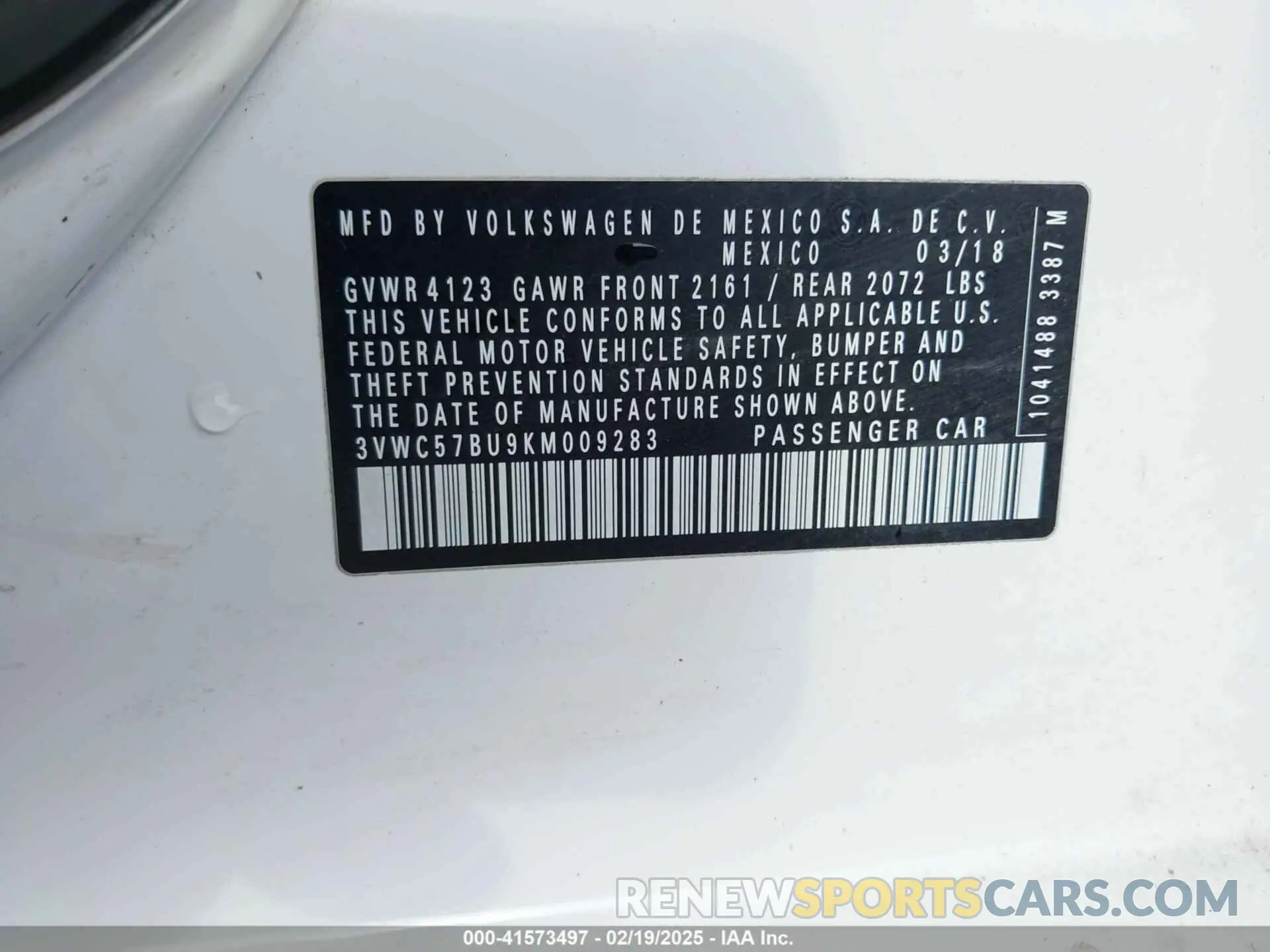 9 fotografías del automóvil dañado 3VWC57BU9KM009283 VOLKSWAGEN JETTA 2019