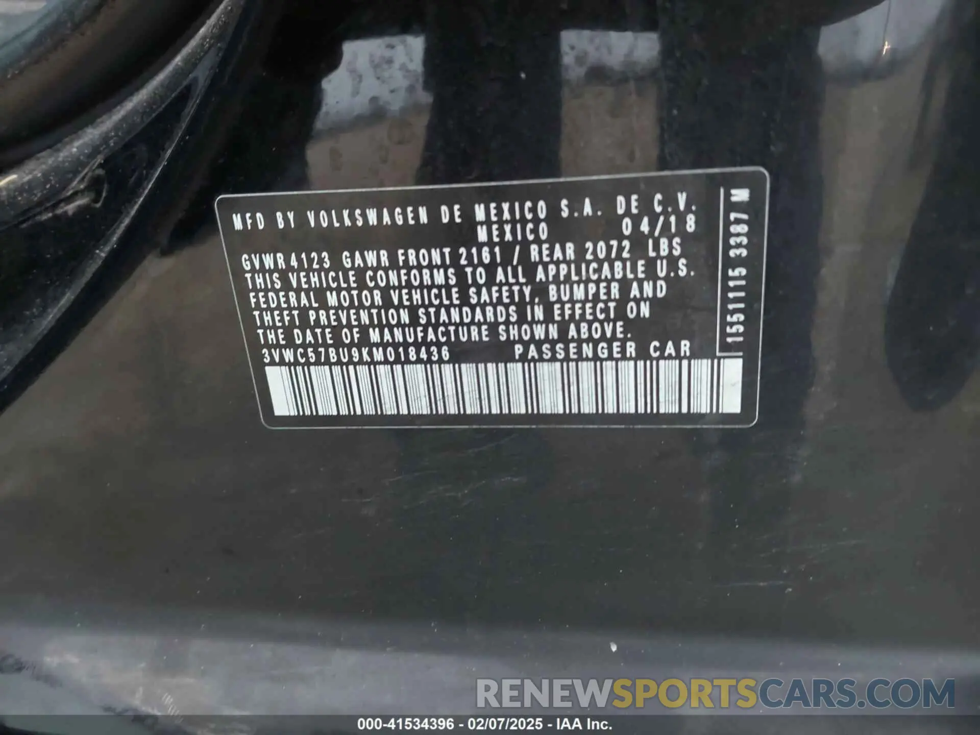 9 fotografías del automóvil dañado 3VWC57BU9KM018436 VOLKSWAGEN JETTA 2019