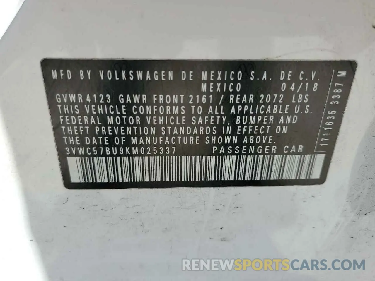 14 fotografías del automóvil dañado 3VWC57BU9KM025337 VOLKSWAGEN JETTA 2019
