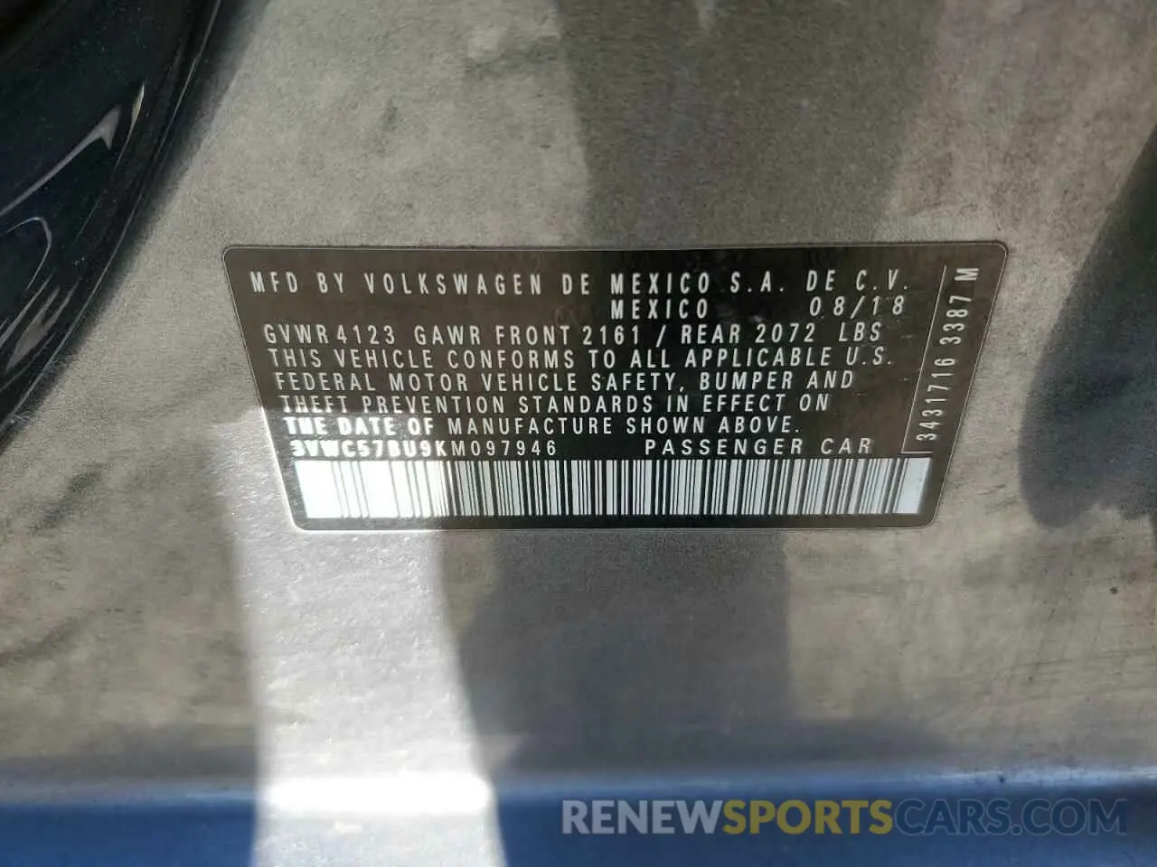 13 fotografías del automóvil dañado 3VWC57BU9KM097946 VOLKSWAGEN JETTA 2019