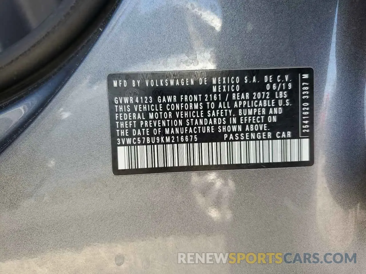 12 fotografías del automóvil dañado 3VWC57BU9KM216675 VOLKSWAGEN JETTA 2019