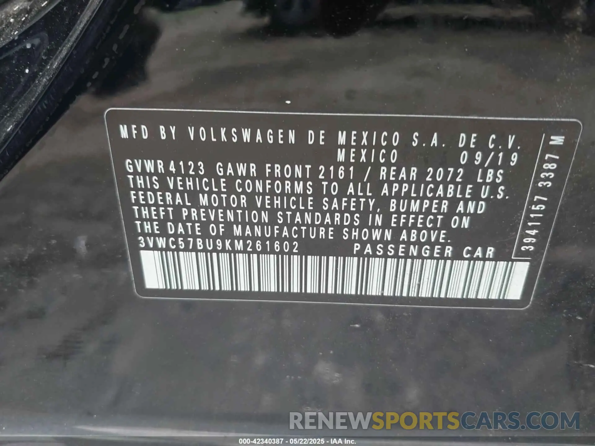 9 fotografías del automóvil dañado 3VWC57BU9KM261602 VOLKSWAGEN JETTA 2019