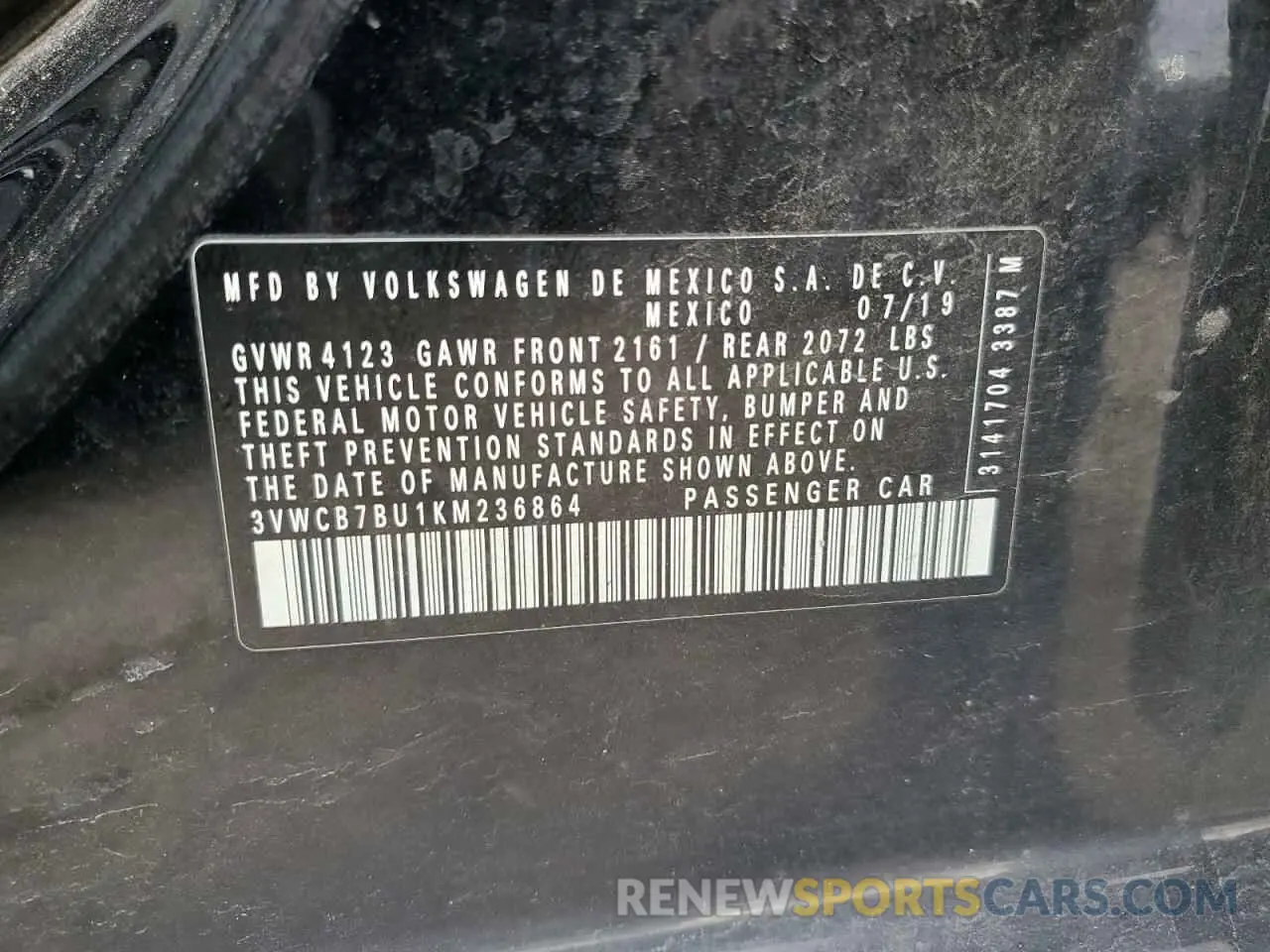 14 fotografías del automóvil dañado 3VWCB7BU1KM236864 VOLKSWAGEN JETTA 2019