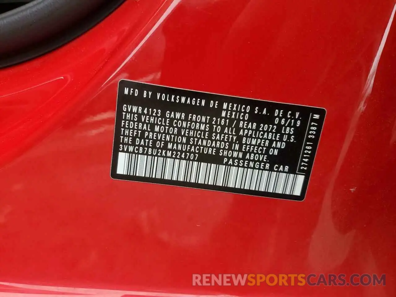 14 fotografías del automóvil dañado 3VWCB7BU2KM224707 VOLKSWAGEN JETTA 2019