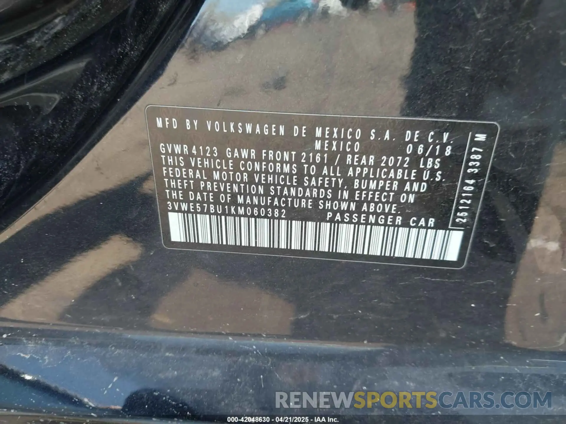 9 fotografías del automóvil dañado 3VWE57BU1KM060382 VOLKSWAGEN JETTA 2019