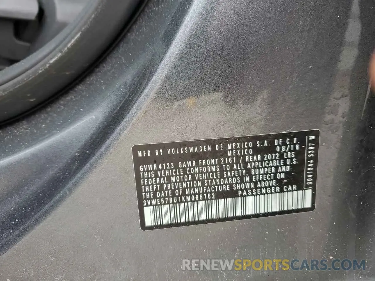 14 fotografías del automóvil dañado 3VWE57BU1KM085752 VOLKSWAGEN JETTA 2019