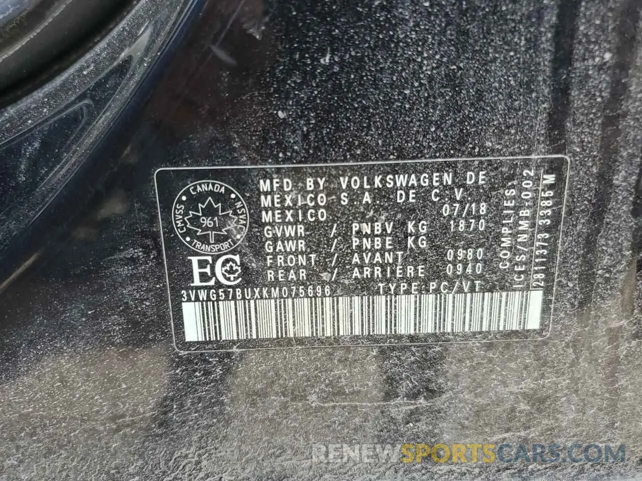 13 fotografías del automóvil dañado 3VWG57BUXKM075696 VOLKSWAGEN JETTA 2019