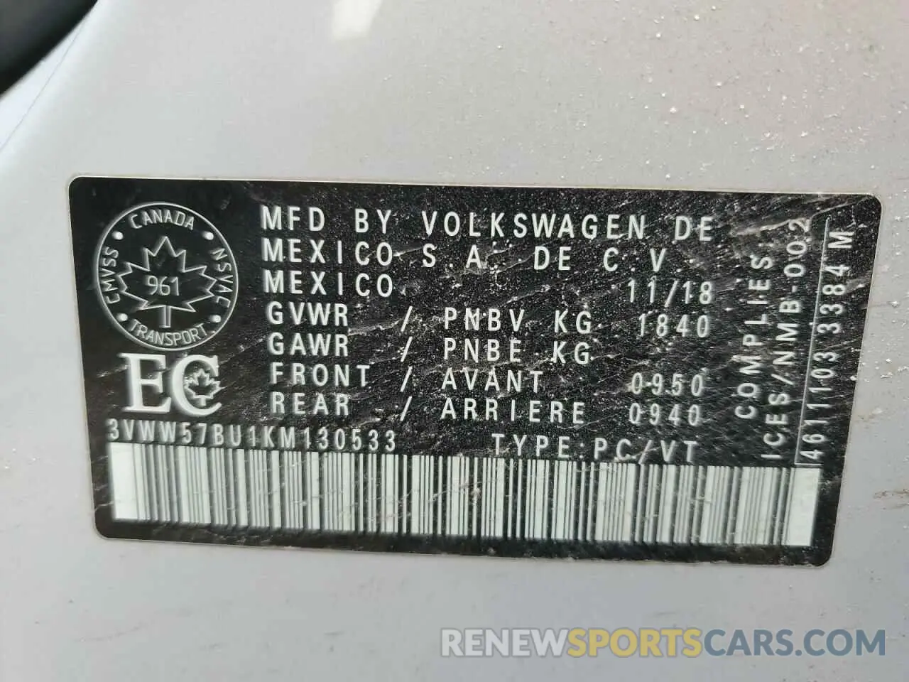 13 fotografías del automóvil dañado 3VWW57BU1KM130533 VOLKSWAGEN JETTA 2019