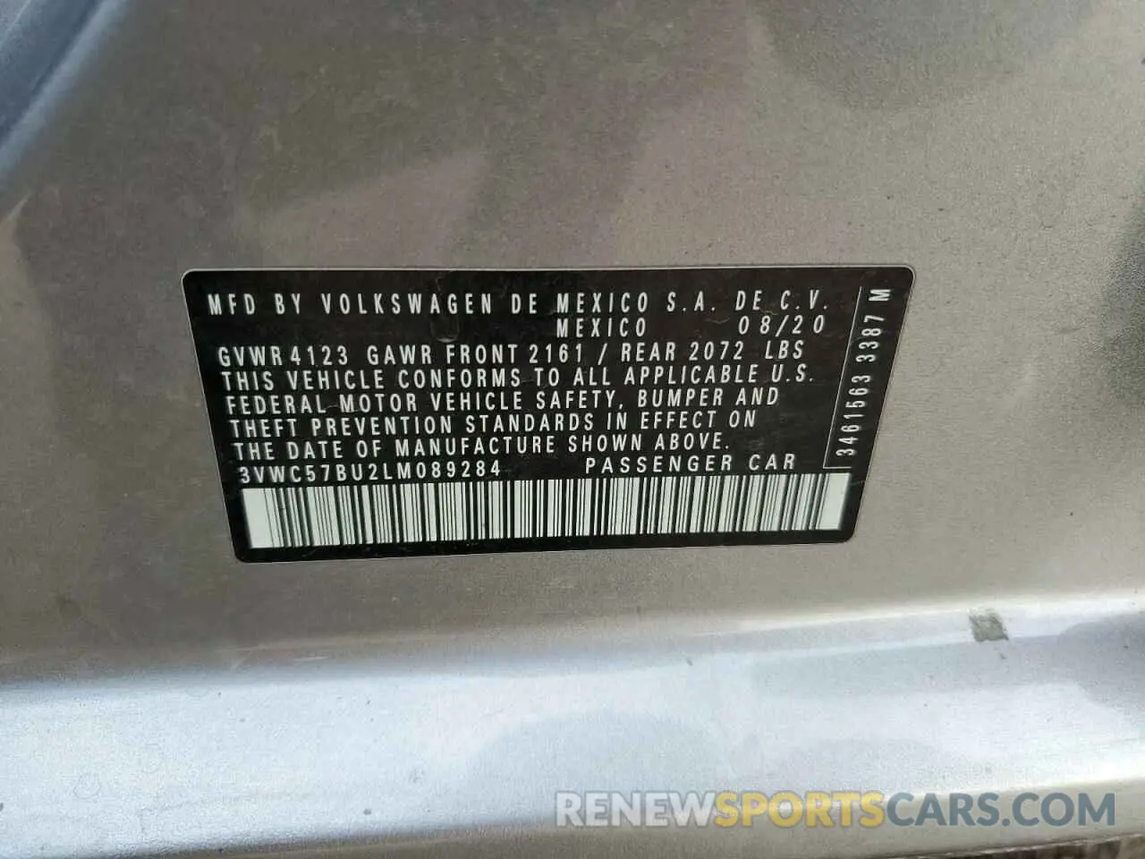 12 fotografías del automóvil dañado 3VWC57BU2LM089284 VOLKSWAGEN JETTA 2020