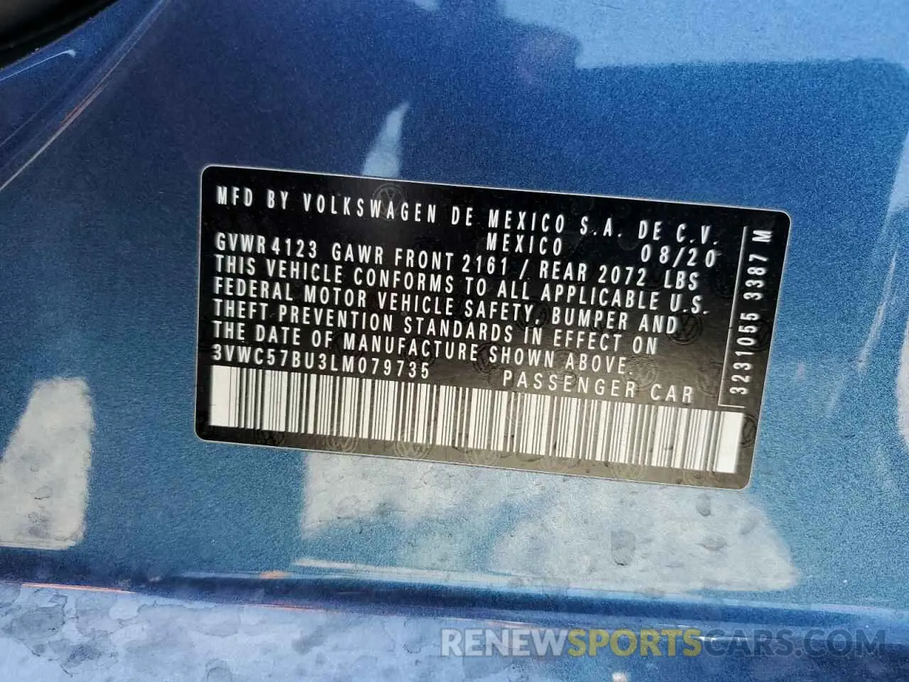 14 fotografías del automóvil dañado 3VWC57BU3LM079735 VOLKSWAGEN JETTA 2020