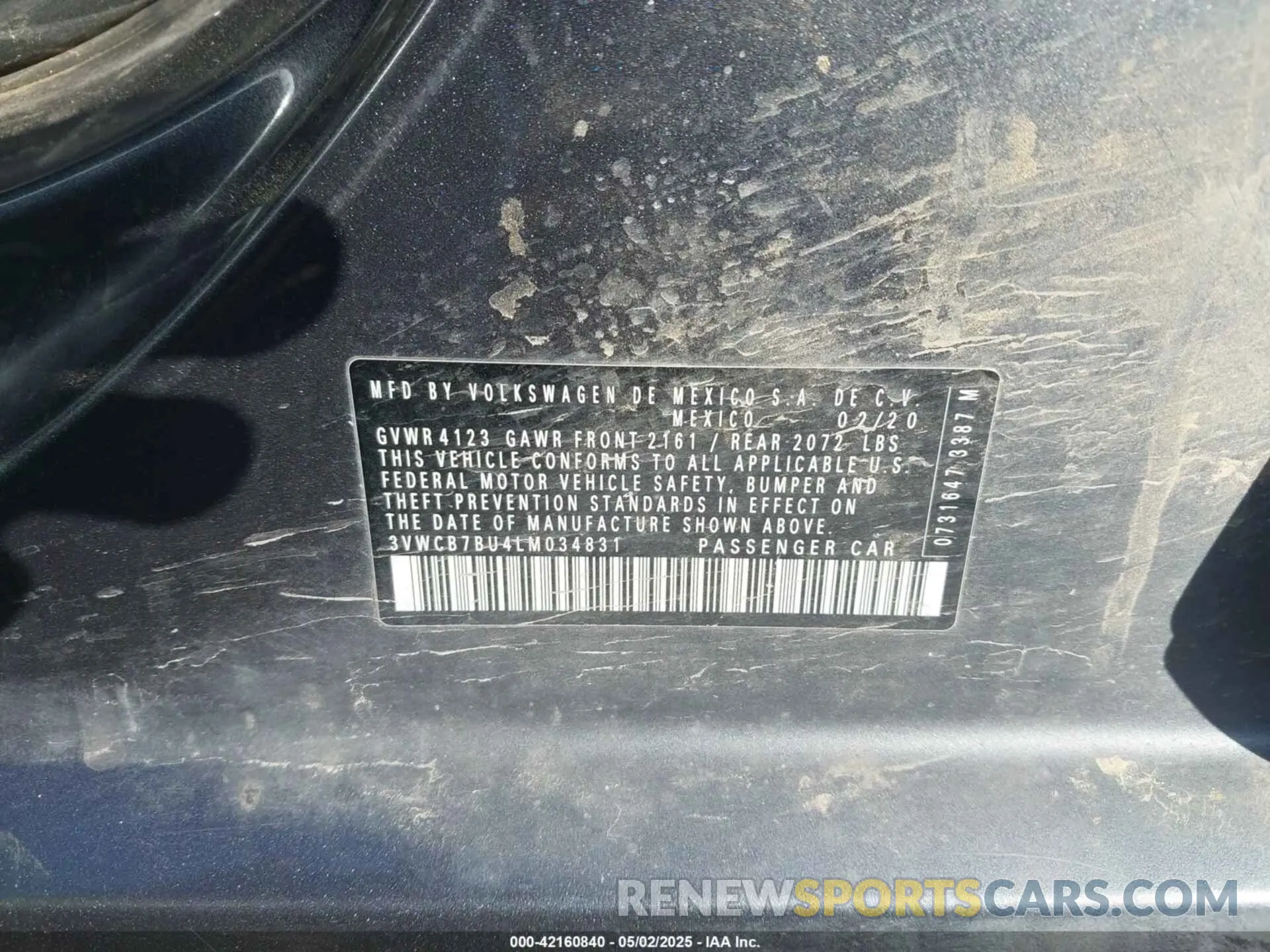 9 fotografías del automóvil dañado 3VWCB7BU4LM034831 VOLKSWAGEN JETTA 2020
