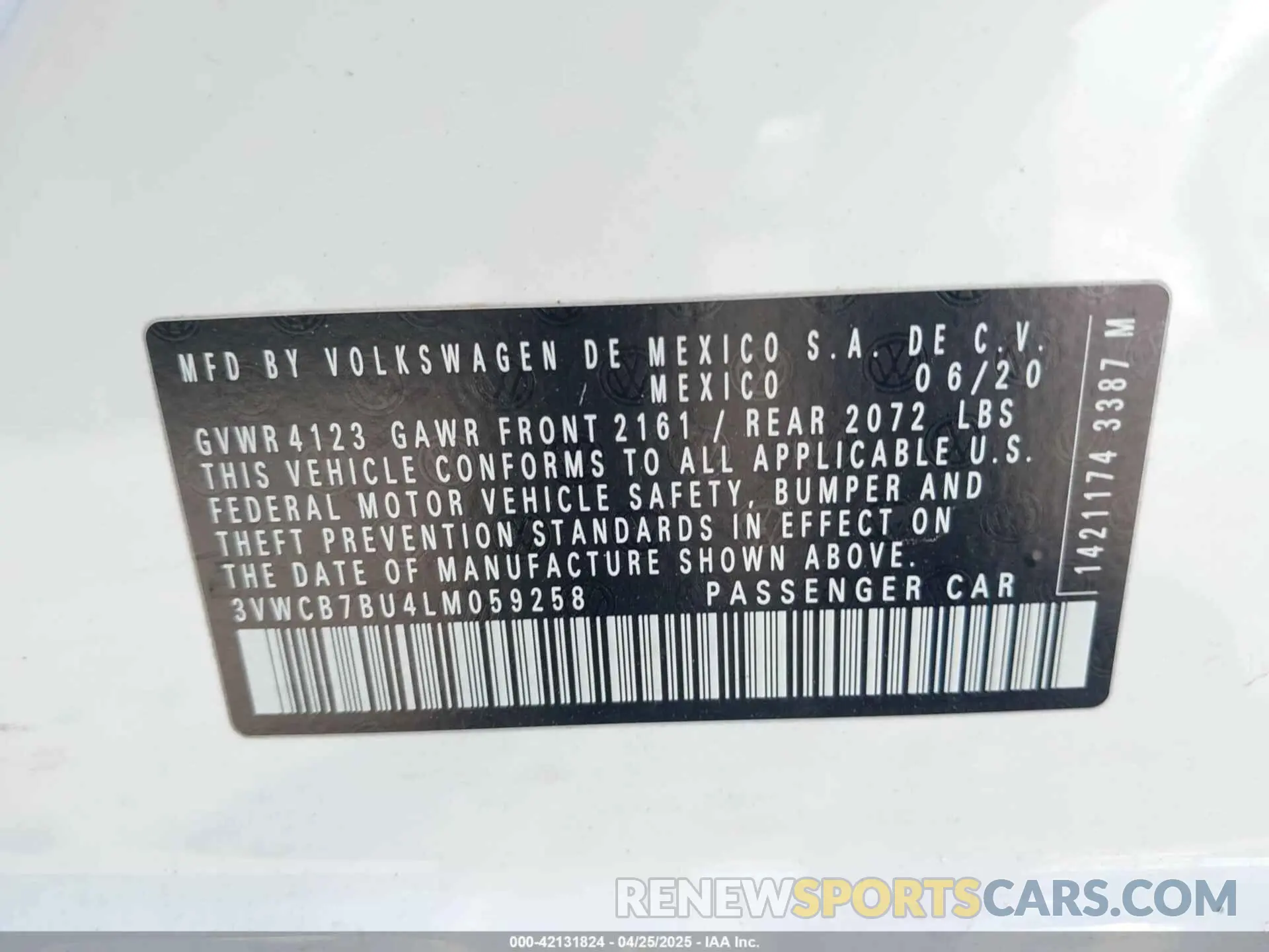 9 fotografías del automóvil dañado 3VWCB7BU4LM059258 VOLKSWAGEN JETTA 2020