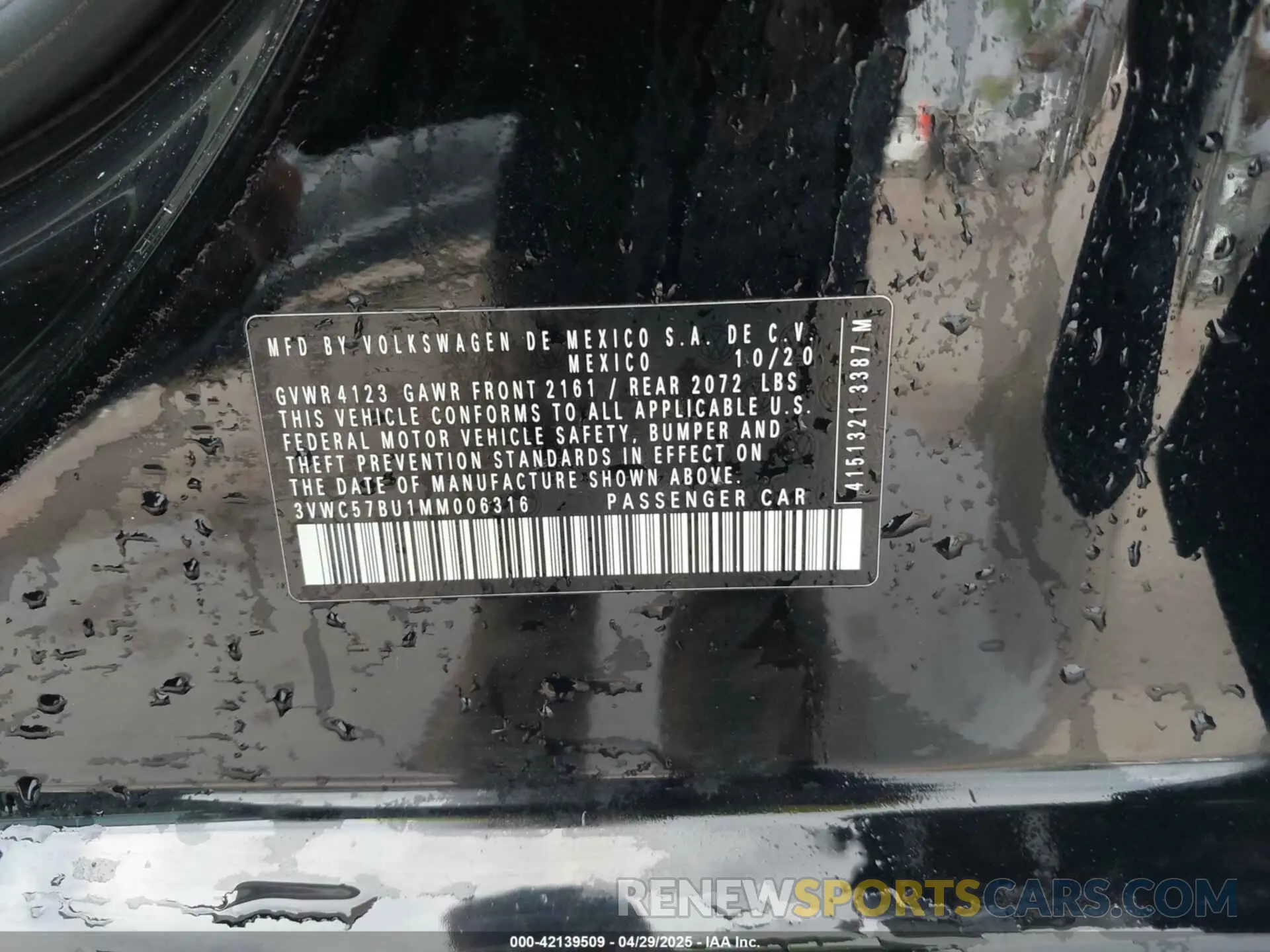 9 fotografías del automóvil dañado 3VWC57BU1MM006316 VOLKSWAGEN JETTA 2021
