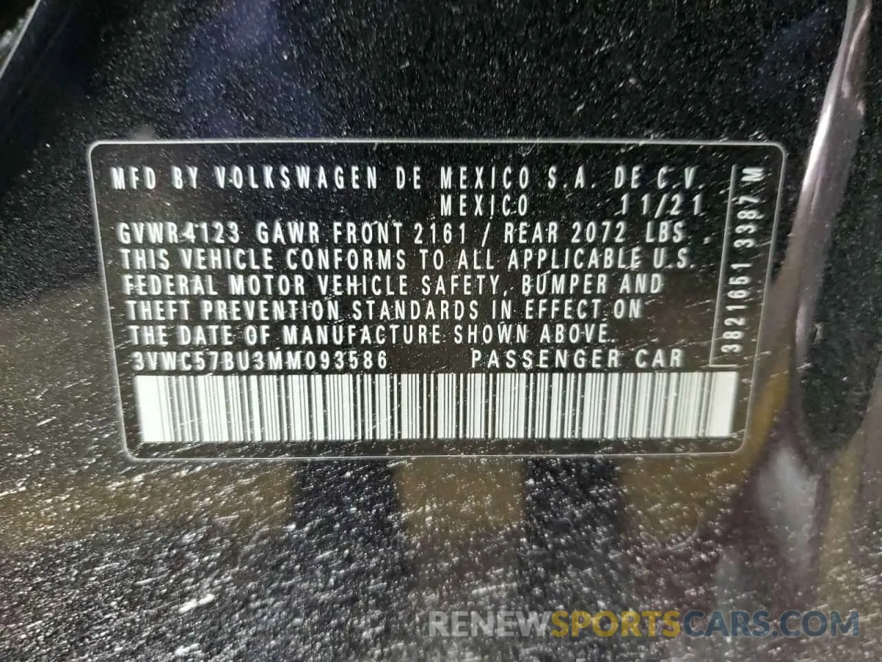 12 fotografías del automóvil dañado 3VWC57BU3MM093586 VOLKSWAGEN JETTA 2021