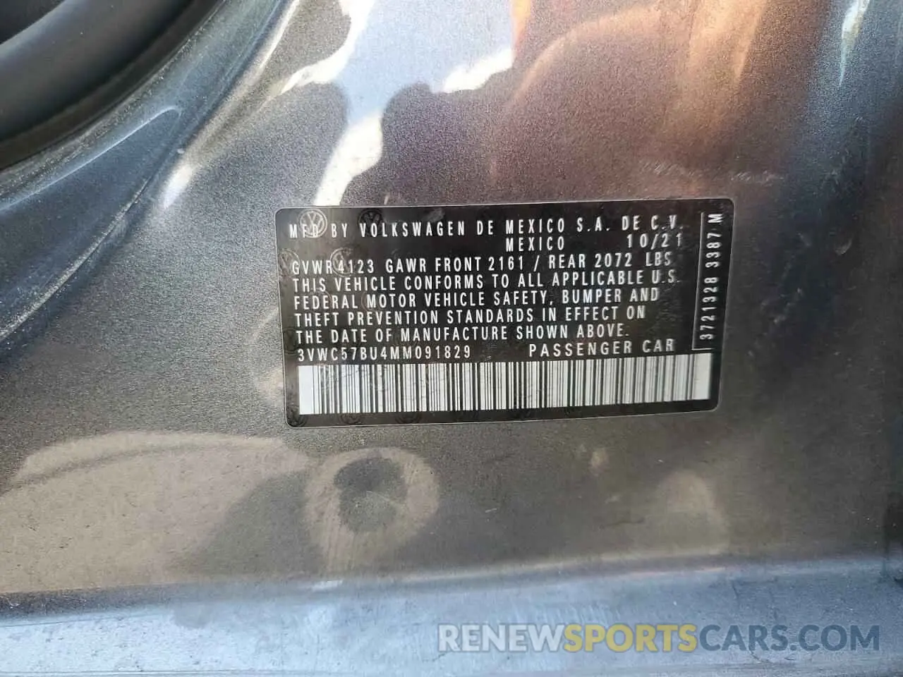 12 fotografías del automóvil dañado 3VWC57BU4MM091829 VOLKSWAGEN JETTA 2021
