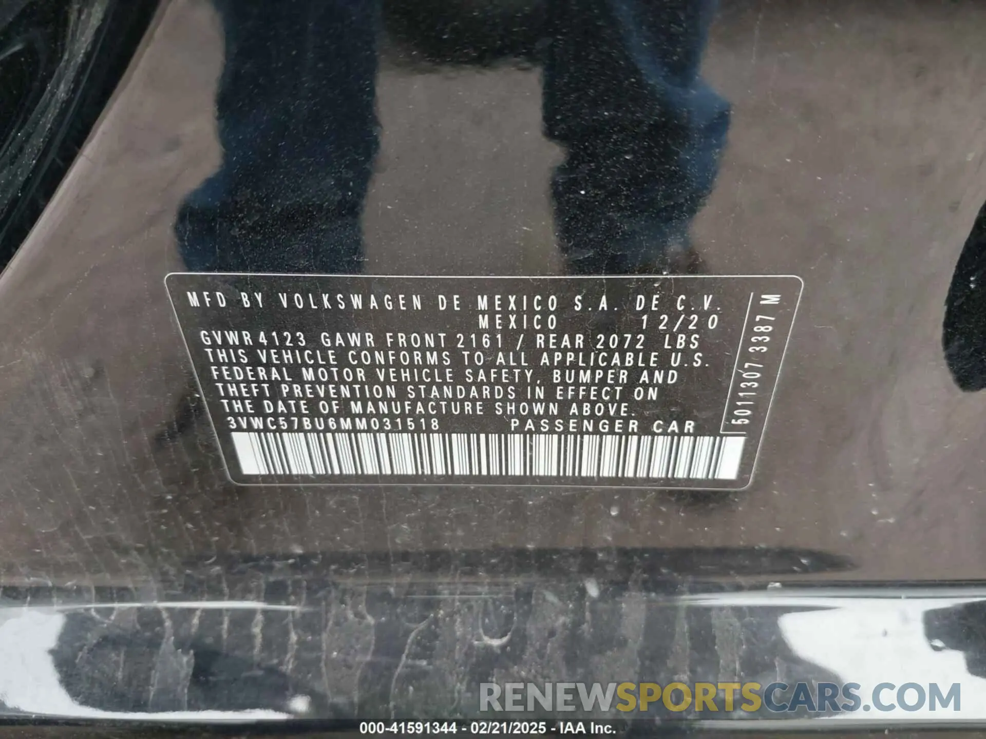 9 fotografías del automóvil dañado 3VWC57BU6MM031518 VOLKSWAGEN JETTA 2021