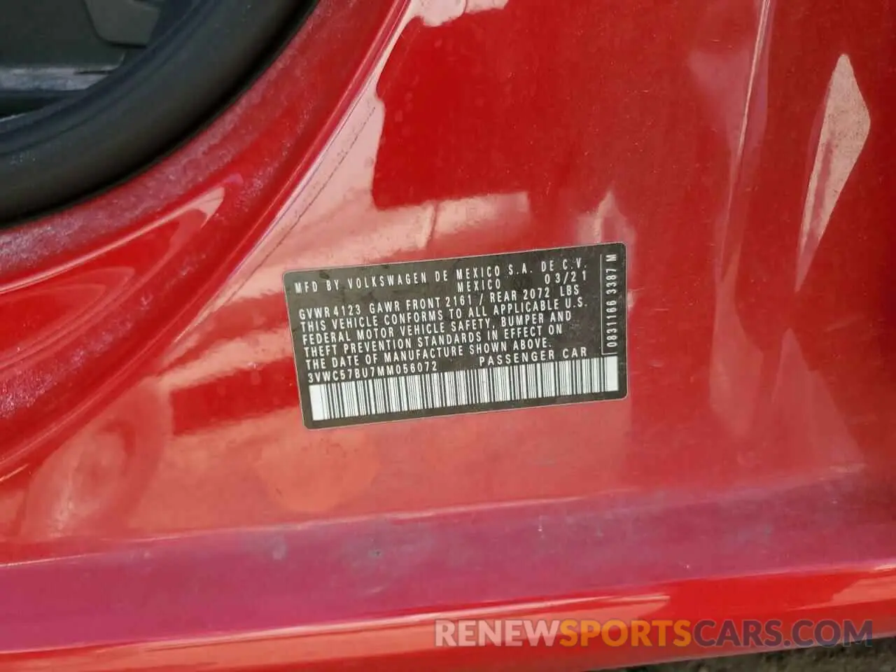 12 fotografías del automóvil dañado 3VWC57BU7MM056072 VOLKSWAGEN JETTA 2021