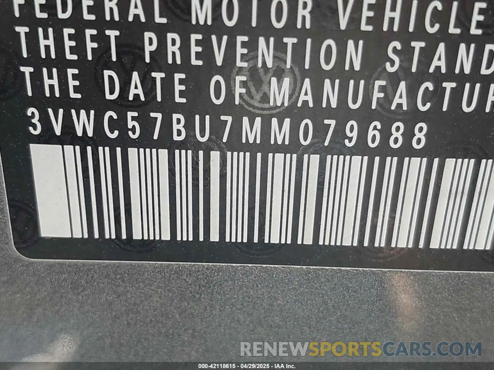 9 fotografías del automóvil dañado 3VWC57BU7MM079688 VOLKSWAGEN JETTA 2021