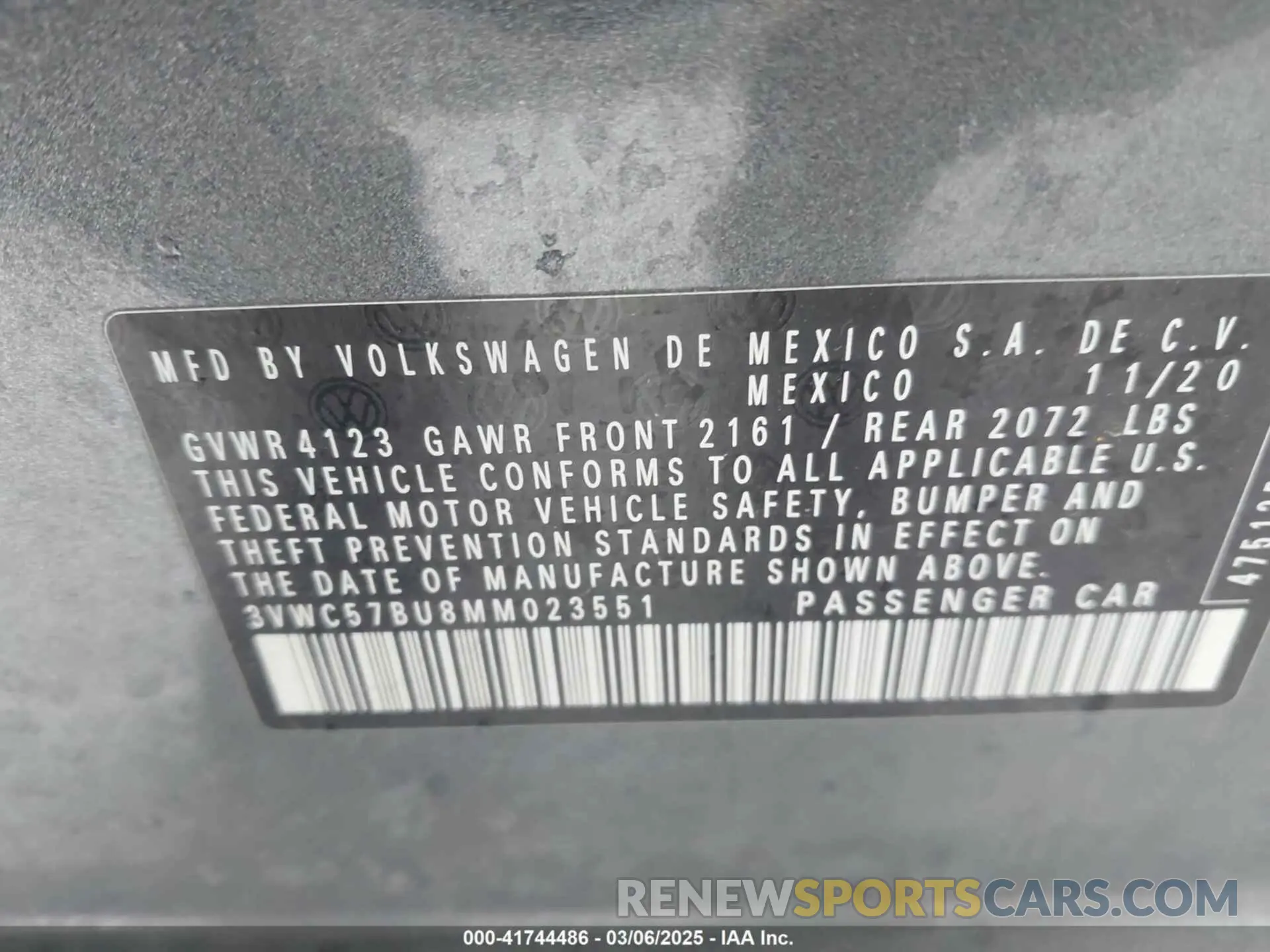 9 fotografías del automóvil dañado 3VWC57BU8MM023551 VOLKSWAGEN JETTA 2021