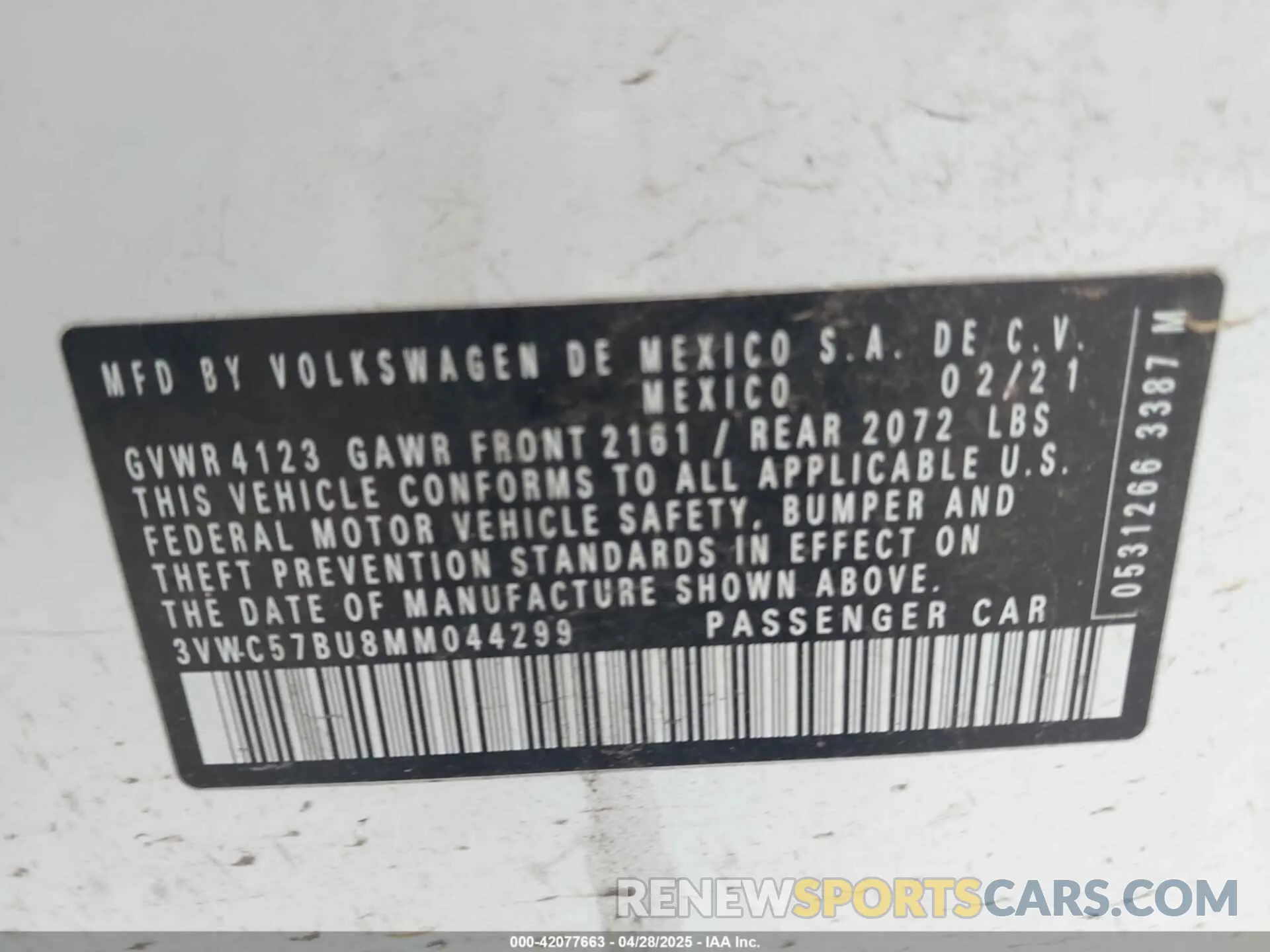 9 fotografías del automóvil dañado 3VWC57BU8MM044299 VOLKSWAGEN JETTA 2021