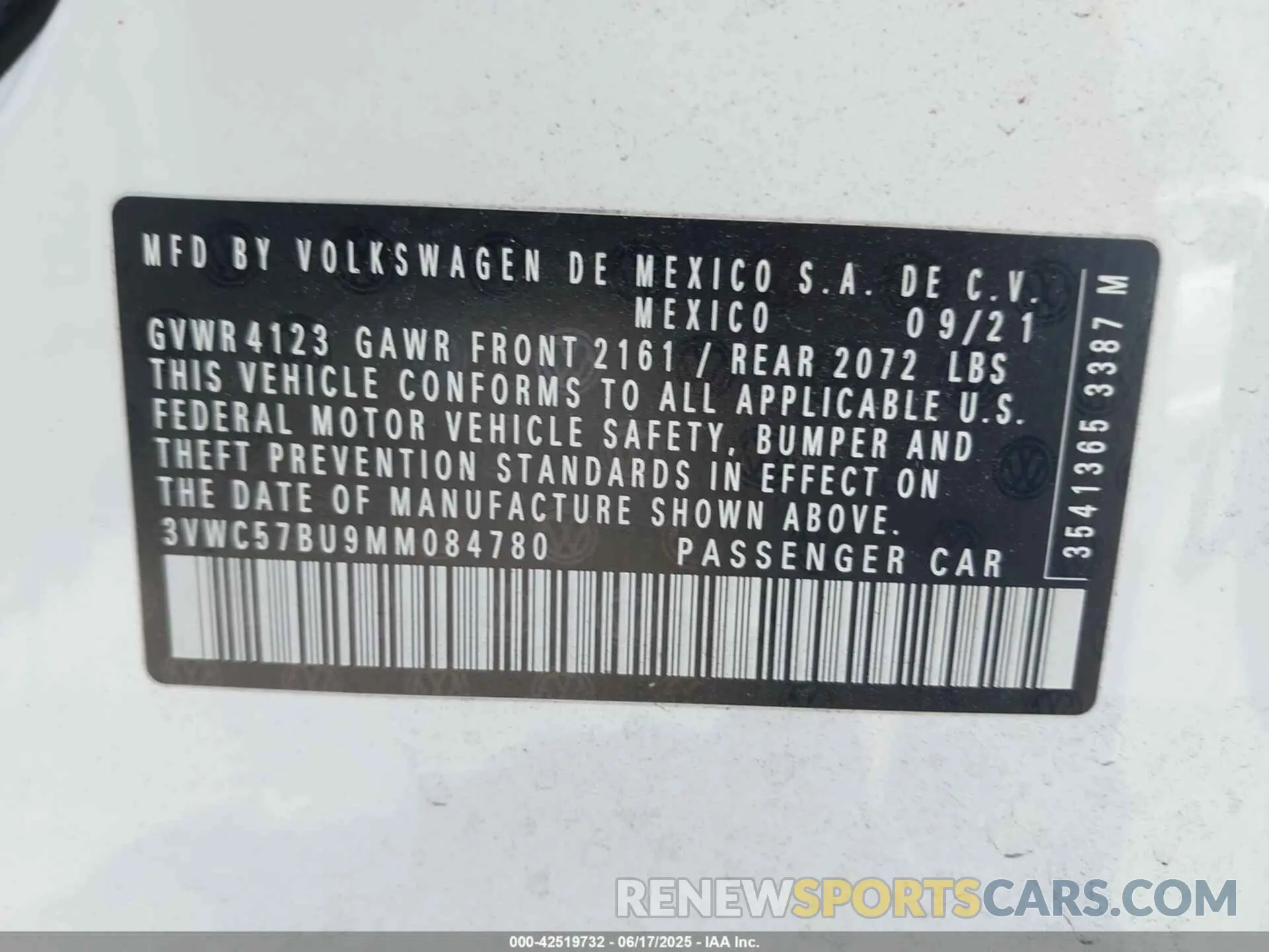 9 fotografías del automóvil dañado 3VWC57BU9MM084780 VOLKSWAGEN JETTA 2021