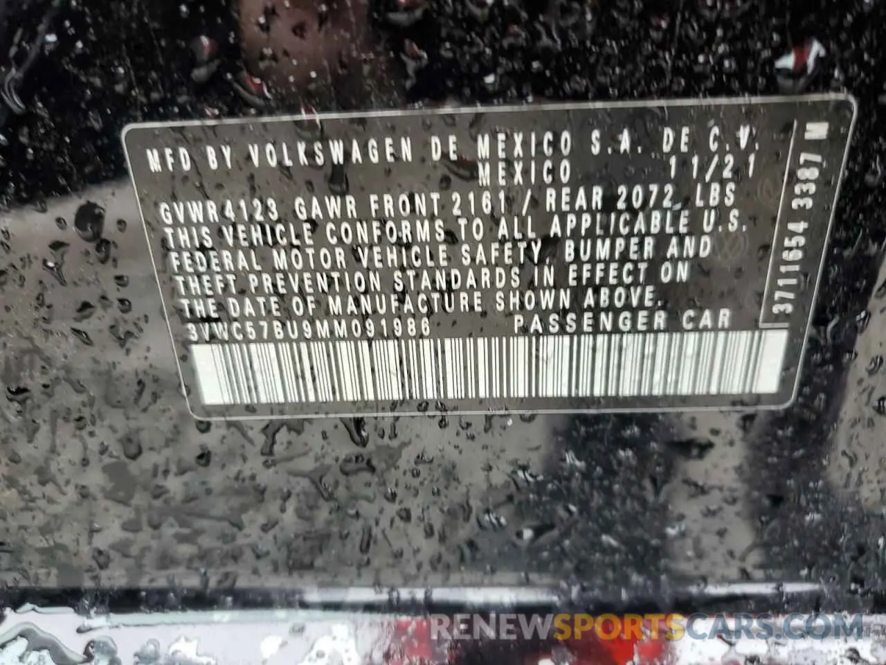 12 fotografías del automóvil dañado 3VWC57BU9MM091986 VOLKSWAGEN JETTA 2021