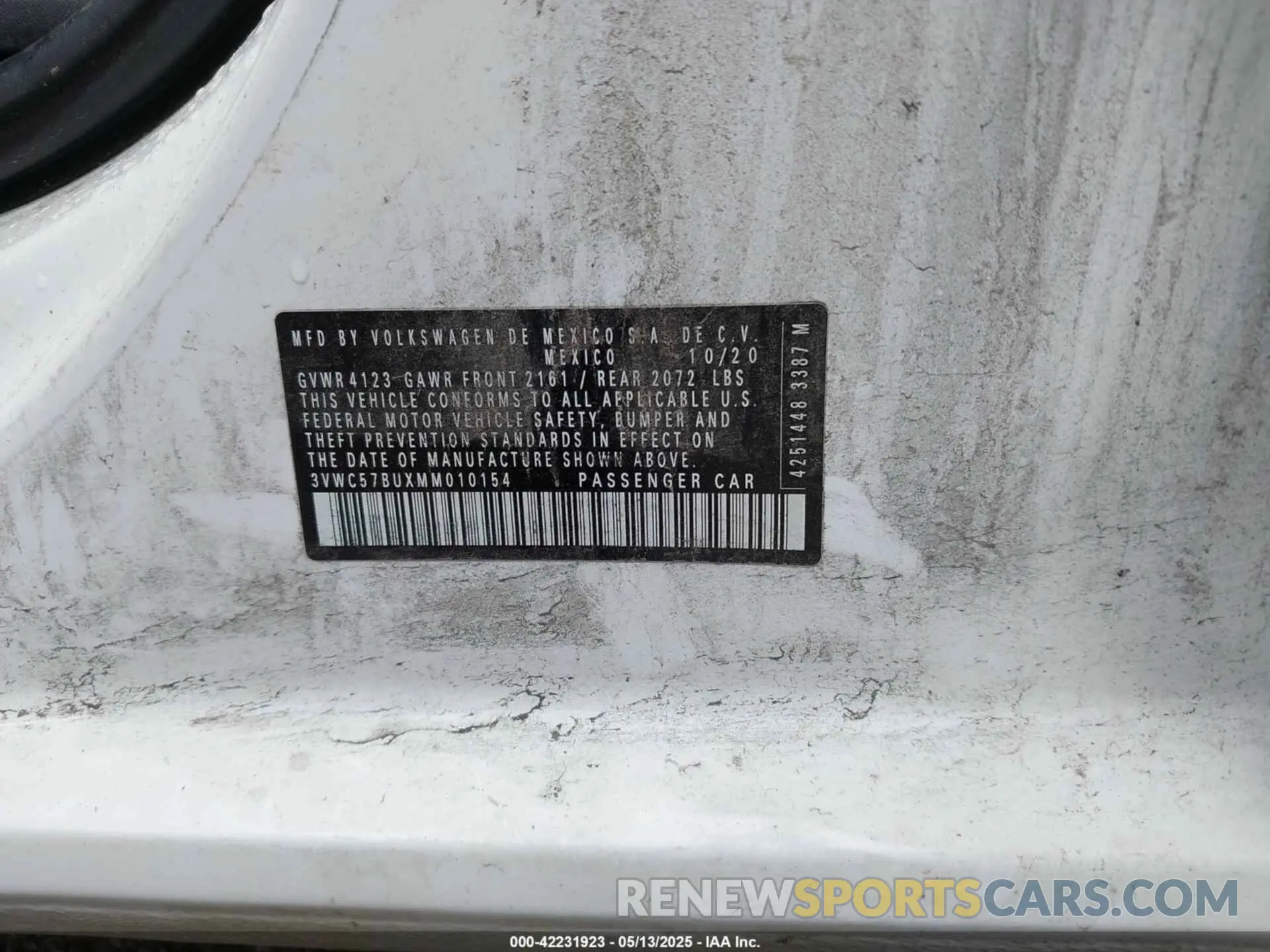 9 fotografías del automóvil dañado 3VWC57BUXMM010154 VOLKSWAGEN JETTA 2021