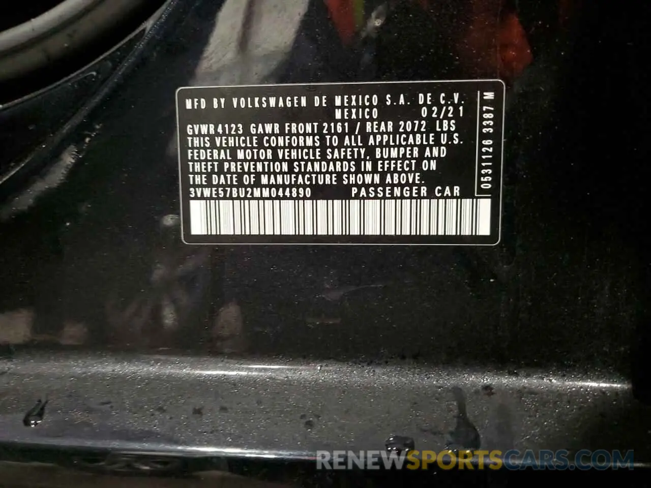 12 fotografías del automóvil dañado 3VWE57BU2MM044890 VOLKSWAGEN JETTA 2021