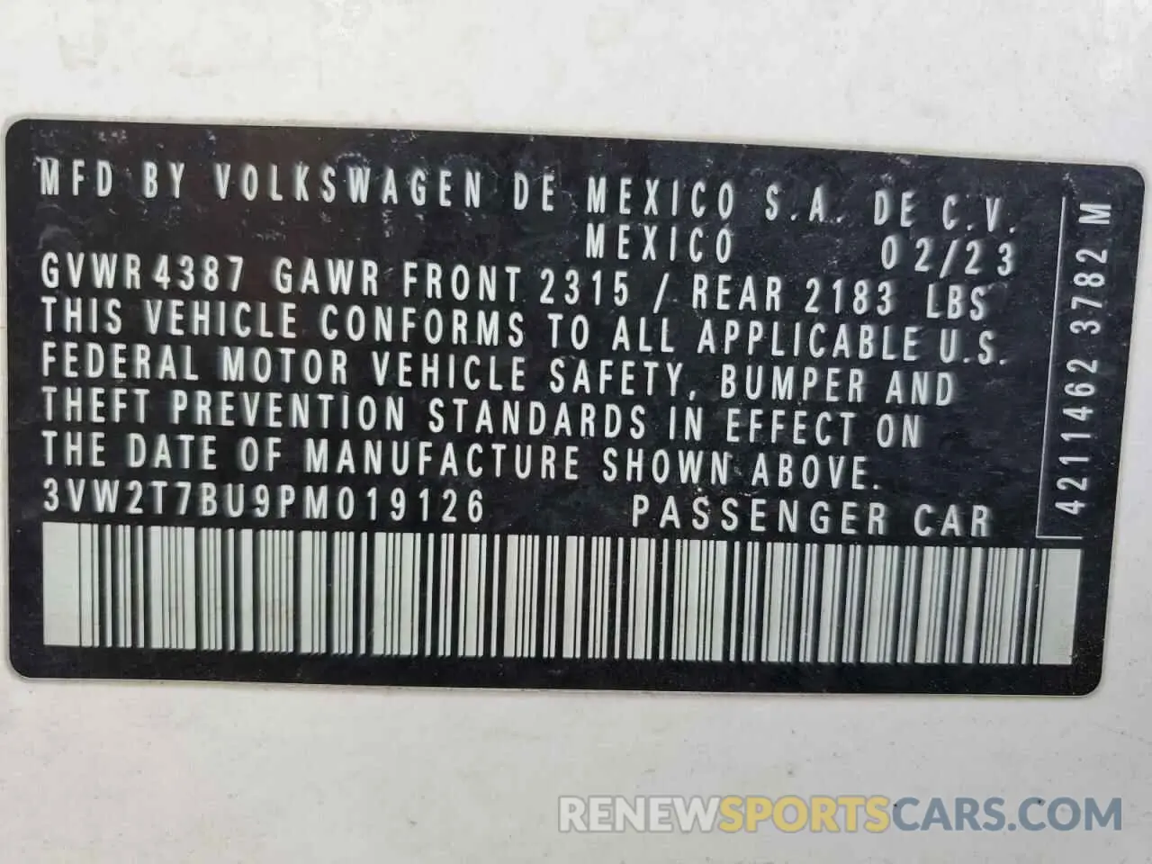 13 fotografías del automóvil dañado 3VW2T7BU9PM019126 VOLKSWAGEN JETTA 2023