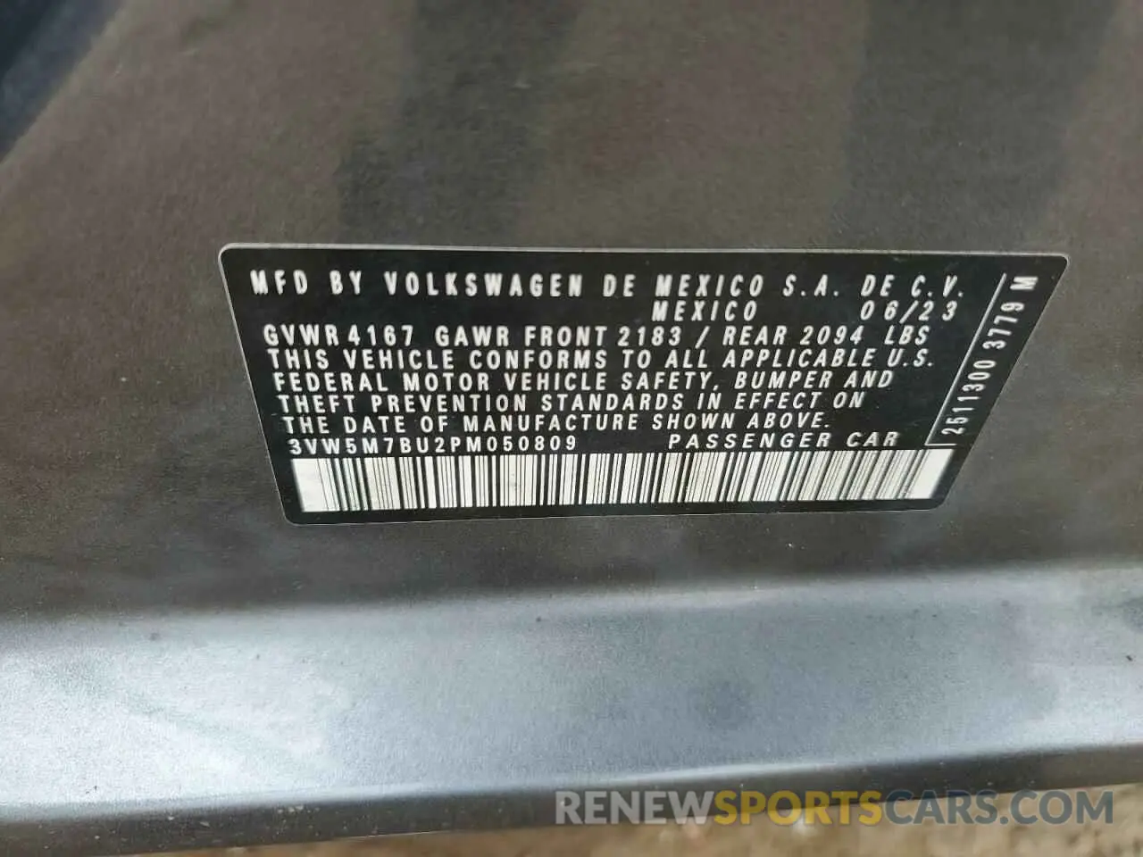 12 fotografías del automóvil dañado 3VW5M7BU2PM050809 VOLKSWAGEN JETTA 2023